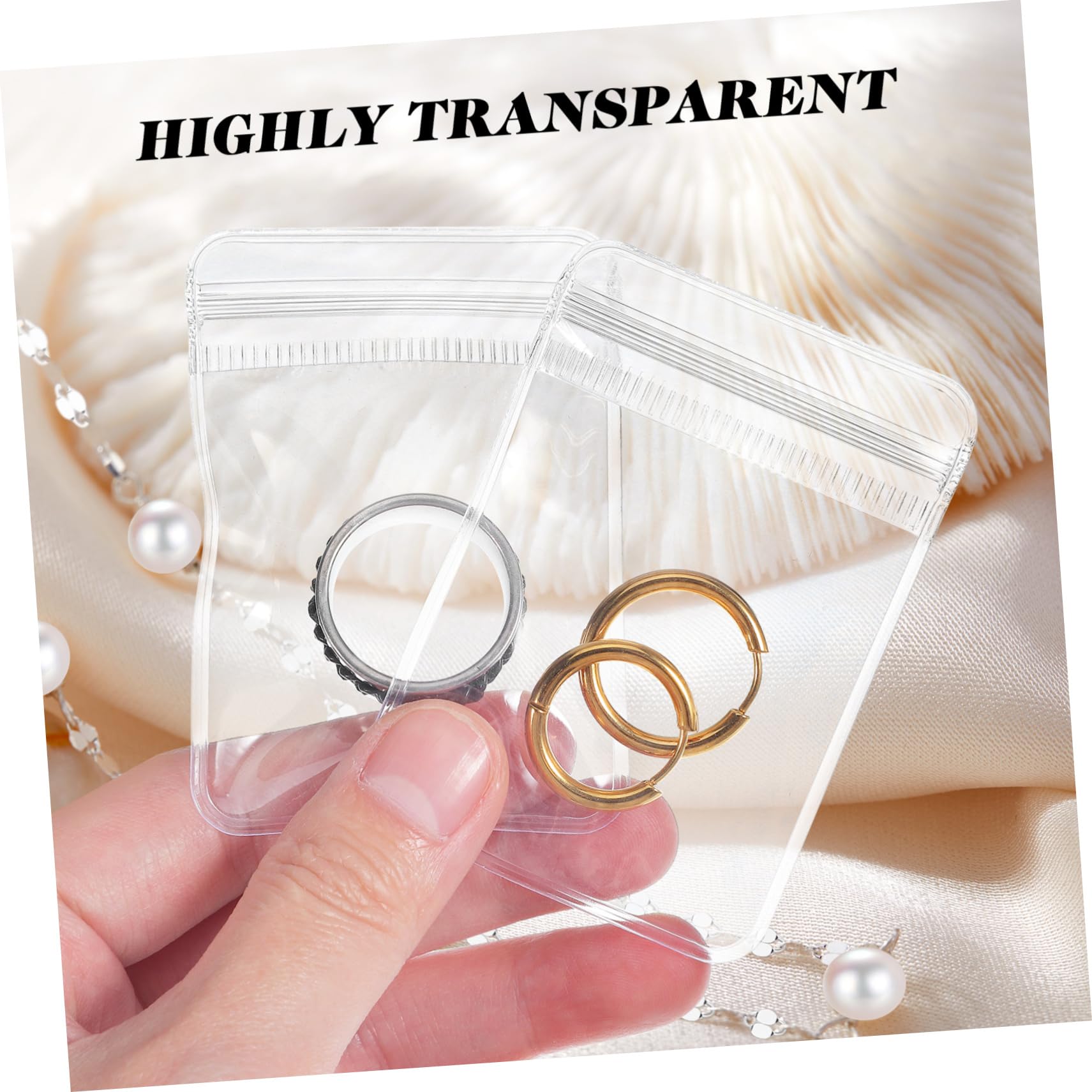 ABOOFAN 4 Sets Clear Jewelry Storage Bags - 200pcs*4 Resealable Self Seal Vacuum Bags for Jewelry Organizer, Small Packing, Mini Baggie | Perfect for Jewelry Display, Travel Storage & Craft Organization