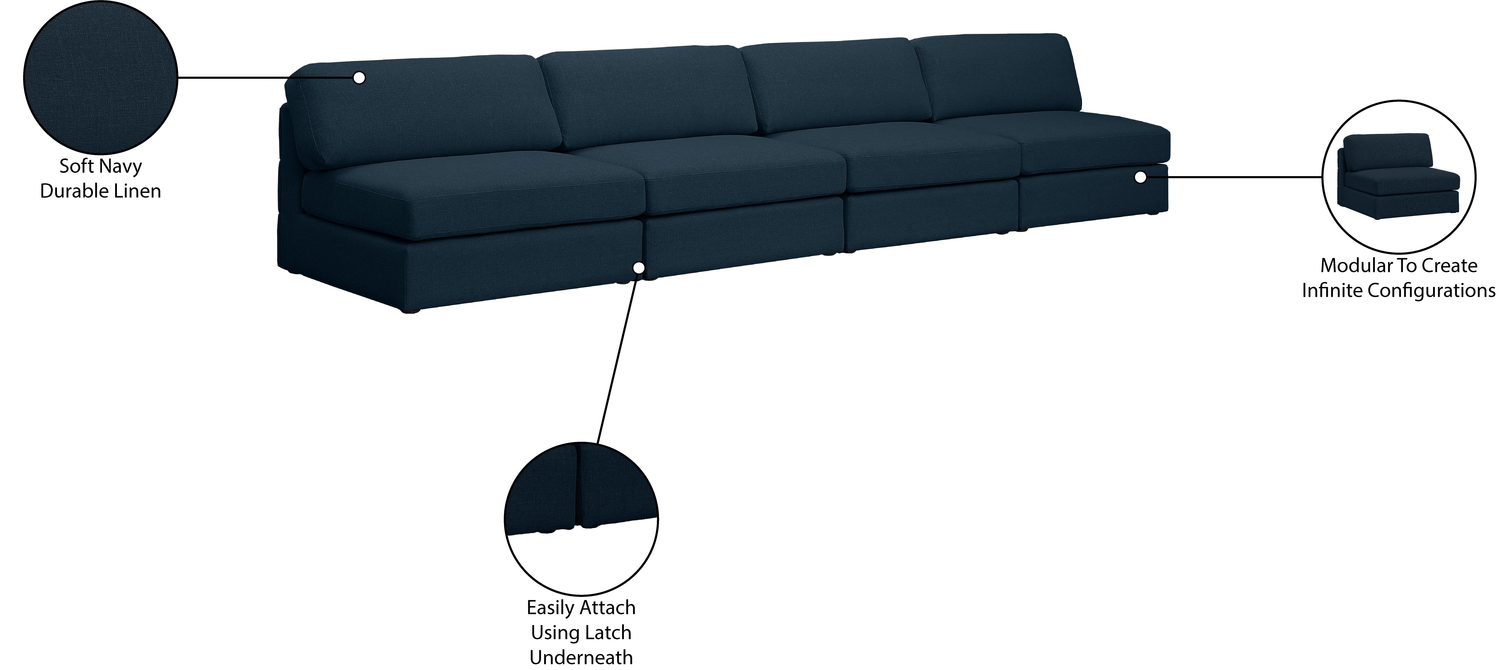 Beckham Durable Linen Textured Fabric Modular Sofa - Modern Sectional Couch for Living Room, Lounge & Family Room Comfort