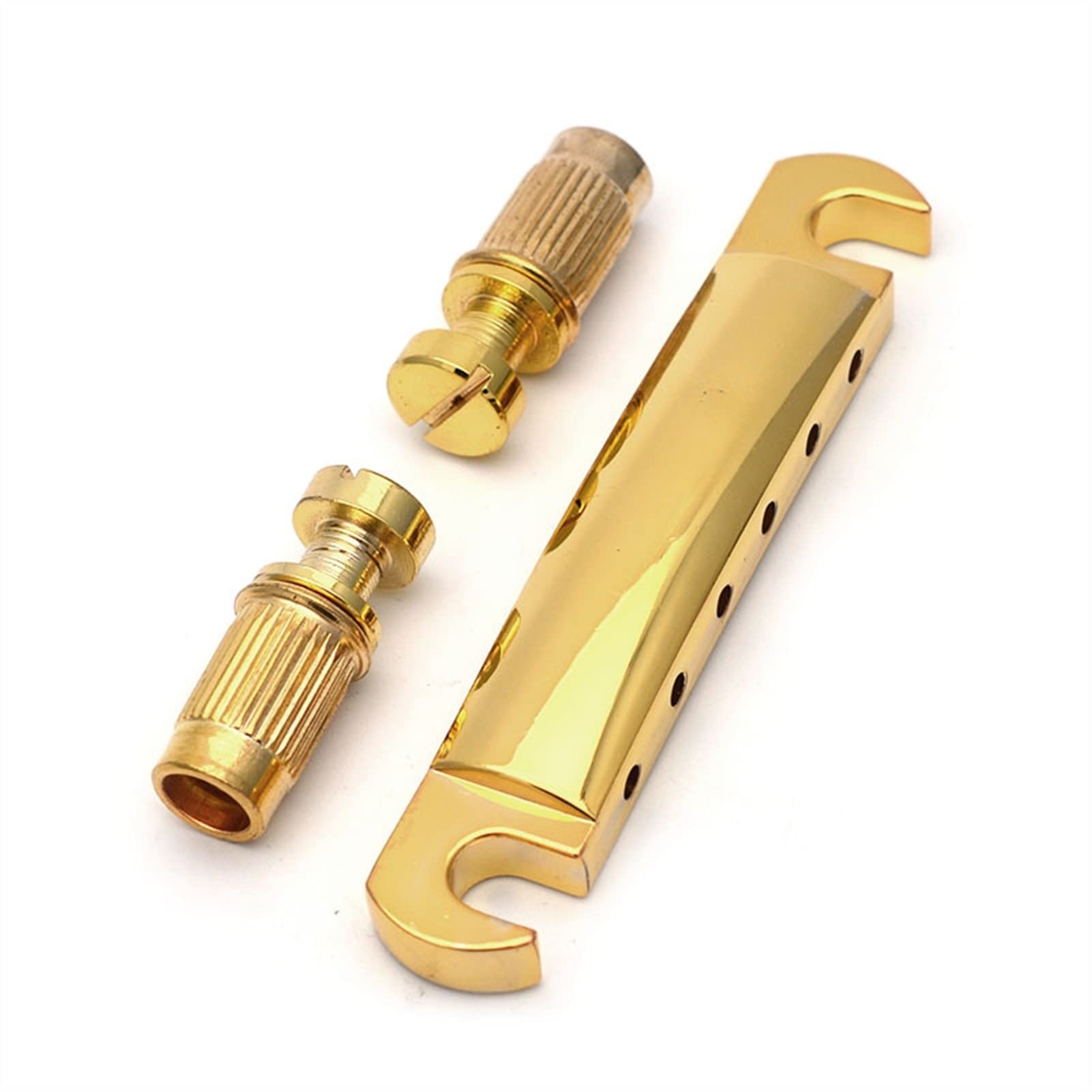 Gold/Black/Chrome 6-String Saddle Tune-O-Matic Bridge for Les Paul Electric Guitar - Premium Replacement Bridge (Gold) - Perfect for Rock, Blues & Studio Recording