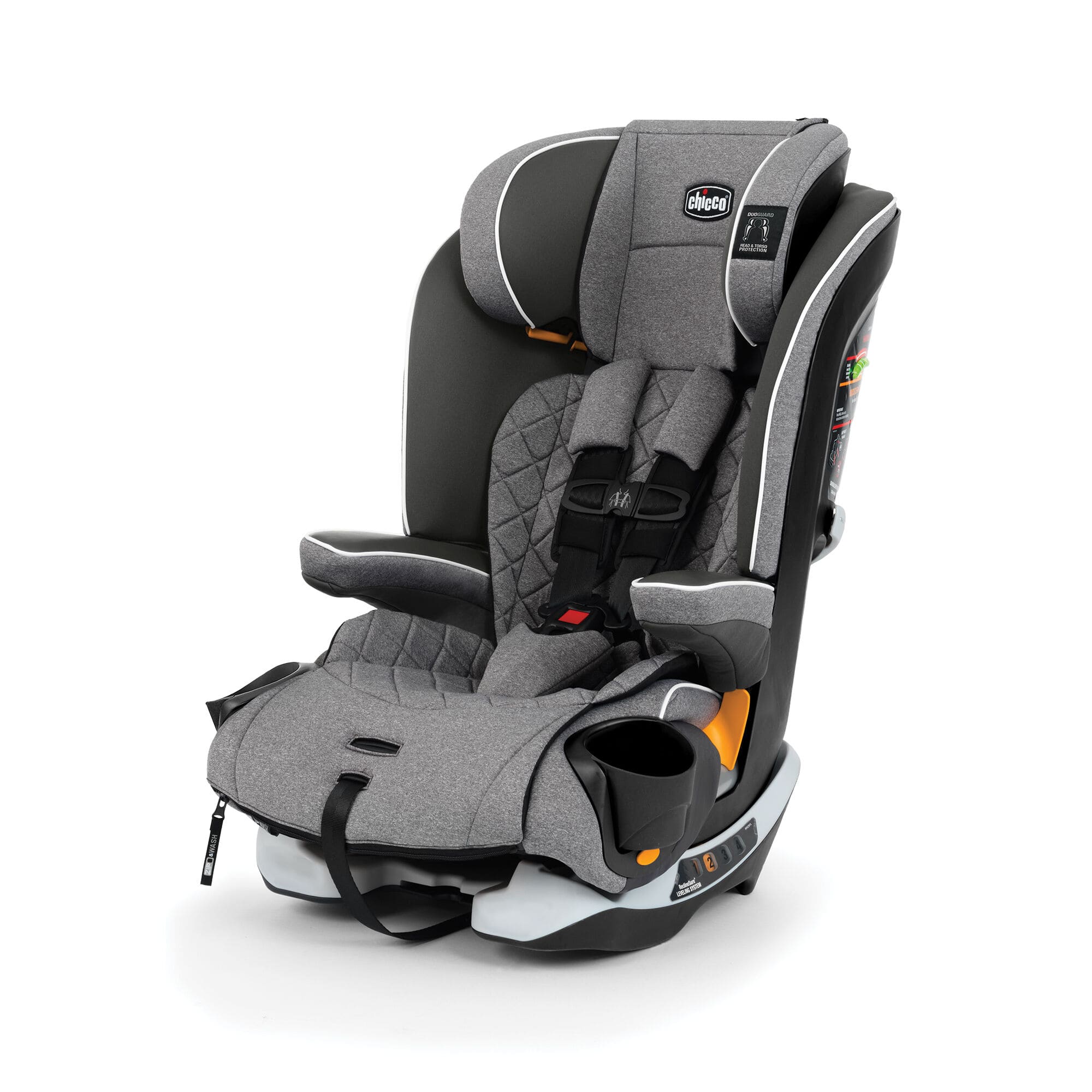 Chicco MyFit Zip Harness + Booster Car Seat for Kids - Convertible, Adjustable & Comfortable - Granite Color - Perfect for Travel, School & Family Road Trips
