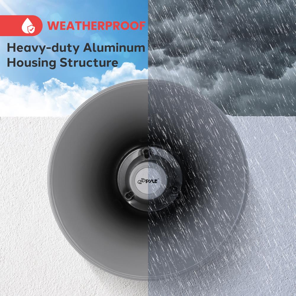 11'' Indoor Outdoor PA Horn Speaker - High Power Weatherproof Loudspeaker for Public Address, Events, Stadiums & Emergency Announcements