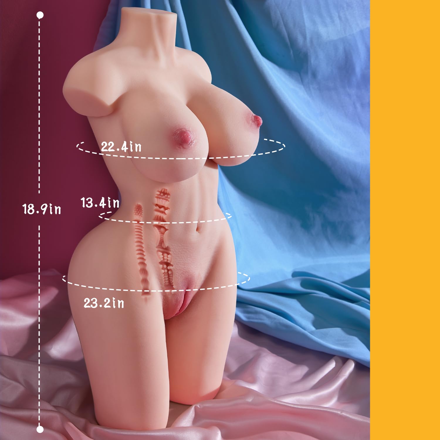 Premium Male Masturbator Sex Doll with Soft Jelly Boobs & Tight Realistic Pussy - Goyha Adjustable Torso Love Doll for Multiple Sex Positions | Adult Sex Toy for Men's Pleasure & Intense Orgasms | Perfect for Solo Play, Couples Fantasy & Discreet Storage