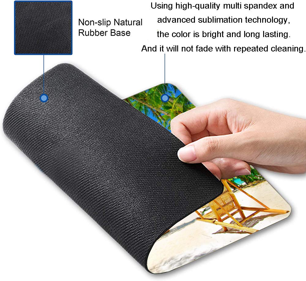 Waterproof Non-Slip Beach Mouse Pad with Coconut Tree Design - 9.5