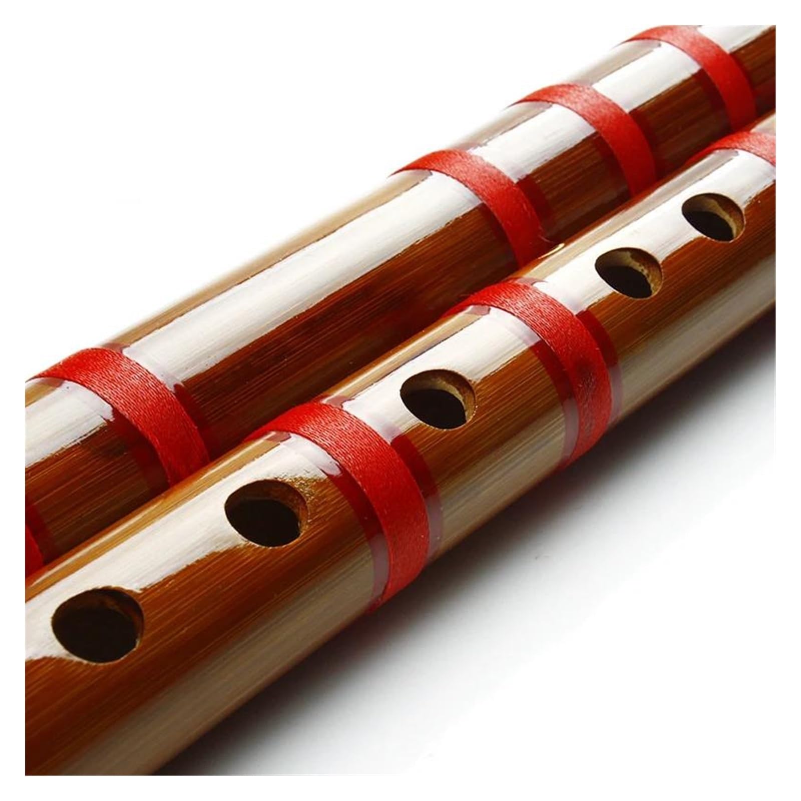 Black Line Dizi Bamboo Flute - 10 Hole Traditional Wooden Wind Instrument (C Key) - Perfect for Chinese Music, Meditation & Performance