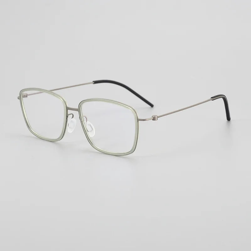 Stylish Black Square Titanium Acetate Eyeglasses for Women - Lightweight Full Rim Glasses Frame L5803 | Perfect for Office, Reading & Everyday Wear