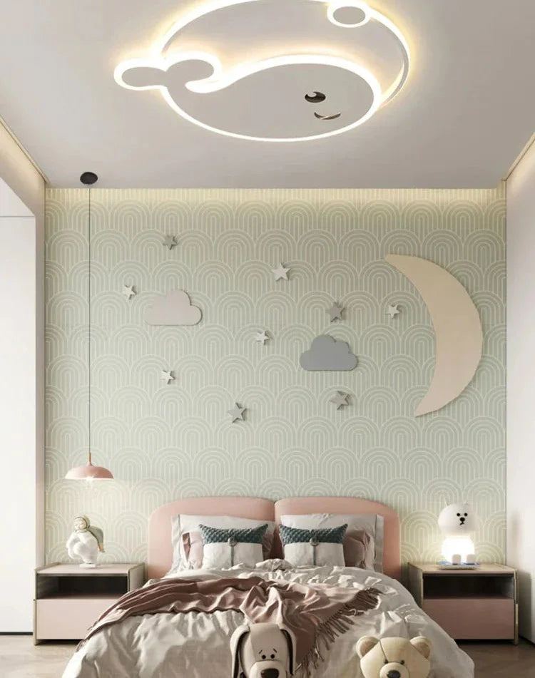 Dolphin Shaped LED Ceiling Light for Kids Room - Energy Saving Night Light for Nursery, Bedroom, Playroom Decor - Perfect for Baby Sleep Aid and Children's Bedtime Comfort