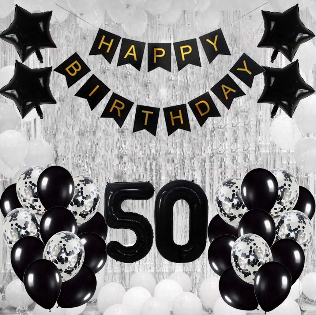 50th Birthday Party Decorations Kit - Happy 50th Birthday Banner, Balloons & Party Supplies for Men & Women - Perfect for Milestone Birthday Celebrations, Anniversaries & Retirement Parties