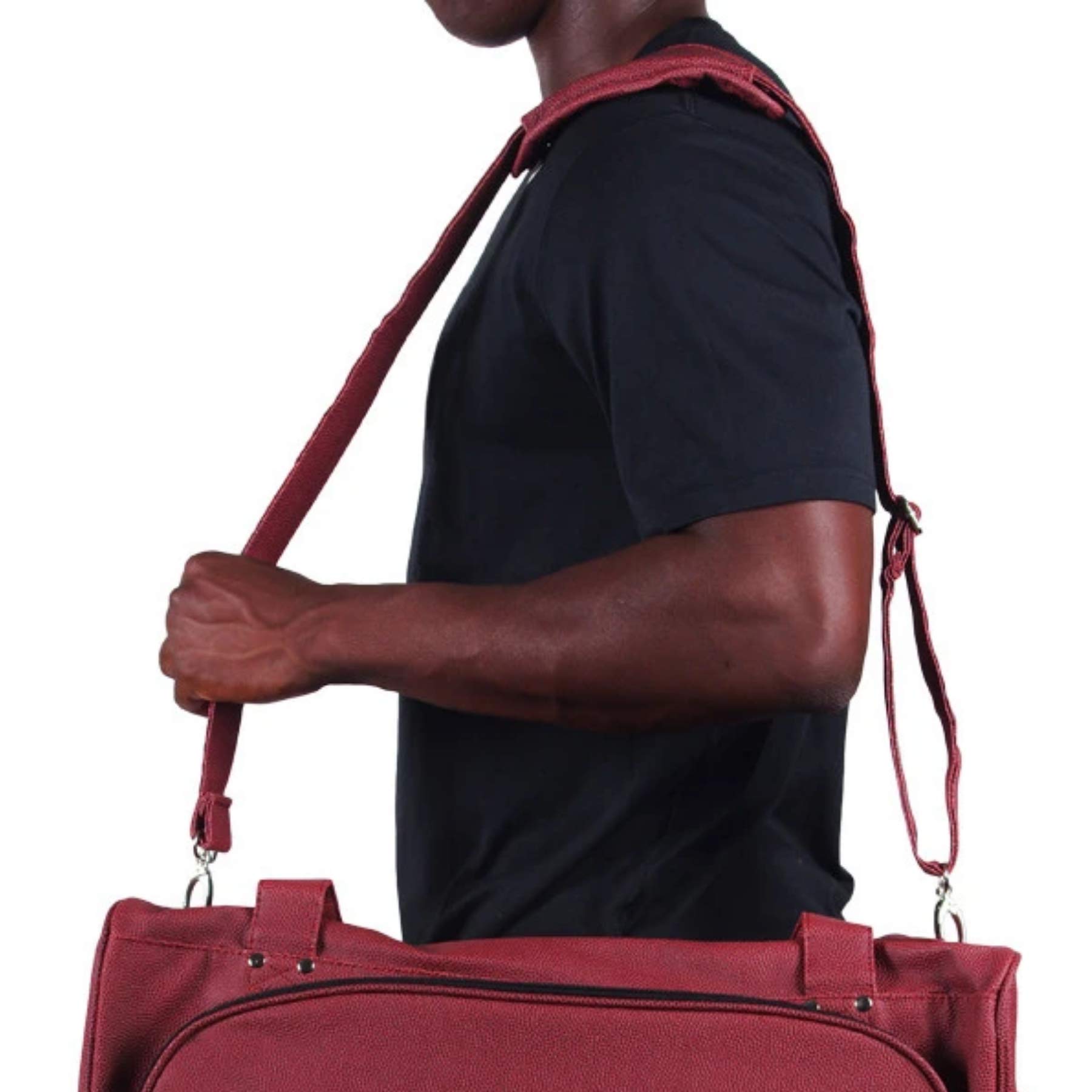 South Carolina Gamecocks Genuine Leather Football Travel Duffel Bag - Gym Sports Bag with Shoulder Strap, Handles & Shoe Compartment - Durable Brown Football Material - Perfect for Team Travel, Workouts & Game Day Essentials