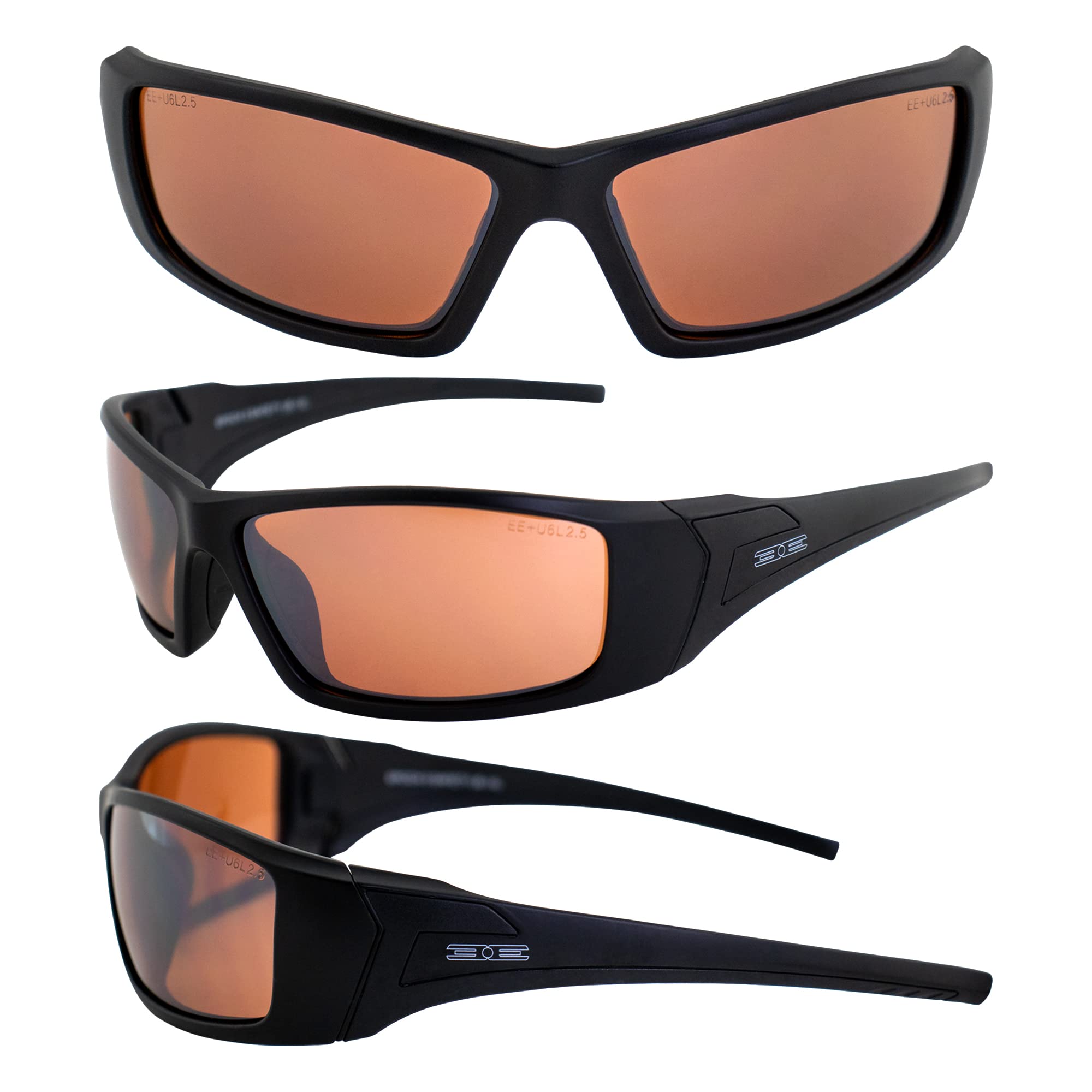 Epoch Eyewear Liberator Sport Sunglasses - 2 Pairs (Black Frame/Amber Lens + Black Frame/Smoke Lens) - UV Protection Polarized Sunglasses for Running, Cycling & Outdoor Activities
