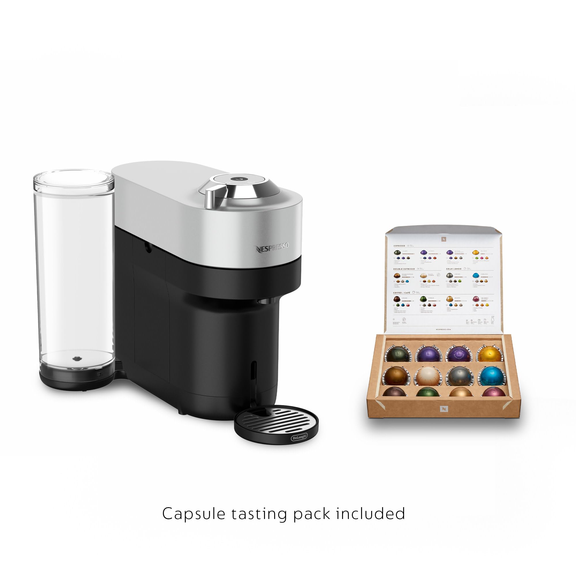 De'Longhi Nespresso Vertuo Pop+ Deluxe Coffee & Espresso Maker Machine - 120V, Silver | Perfect for Home, Office & Small Spaces | Brews Coffee, Espresso & Lungo
