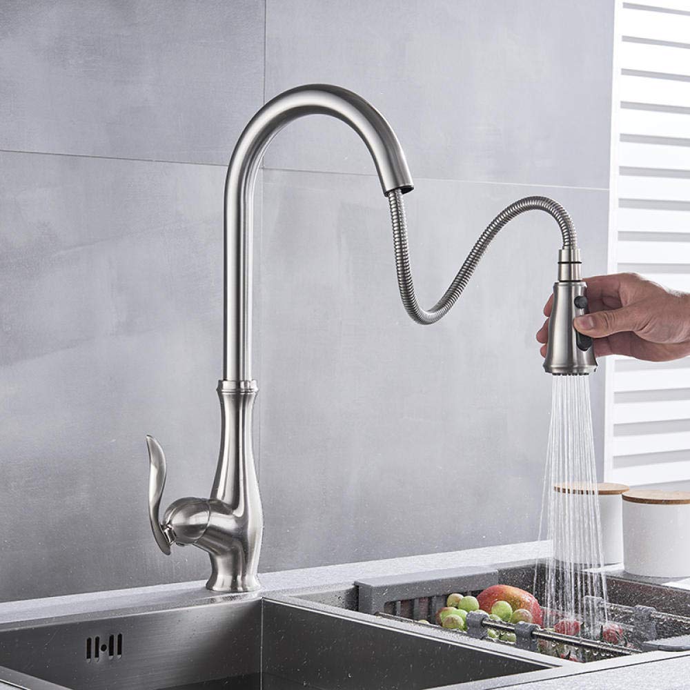 High-Quality Swivel Pull-Out Kitchen Sink Faucet - Deck Mounted Hot & Cold Water Mixer Tap for Modern Kitchens & Bathrooms | Perfect for Washing Dishes, Filling Pots & Handwashing