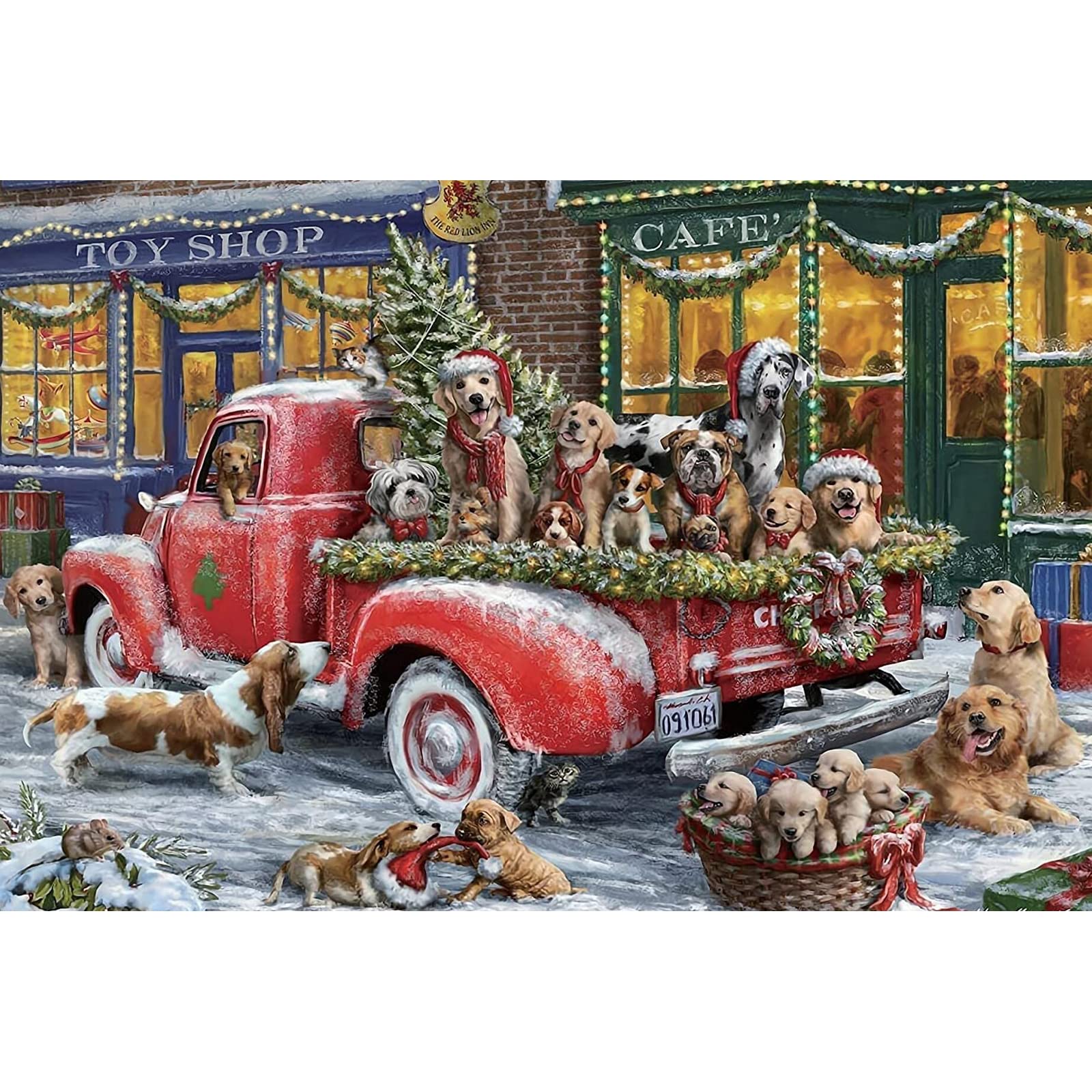 1000-Piece Jigsaw Puzzle - Cute Pet's First Christmas (IG-2069) | Adult Puzzle for Relaxation, Graduation & Birthday Gifts | Home Decor & Family Game Night Activity