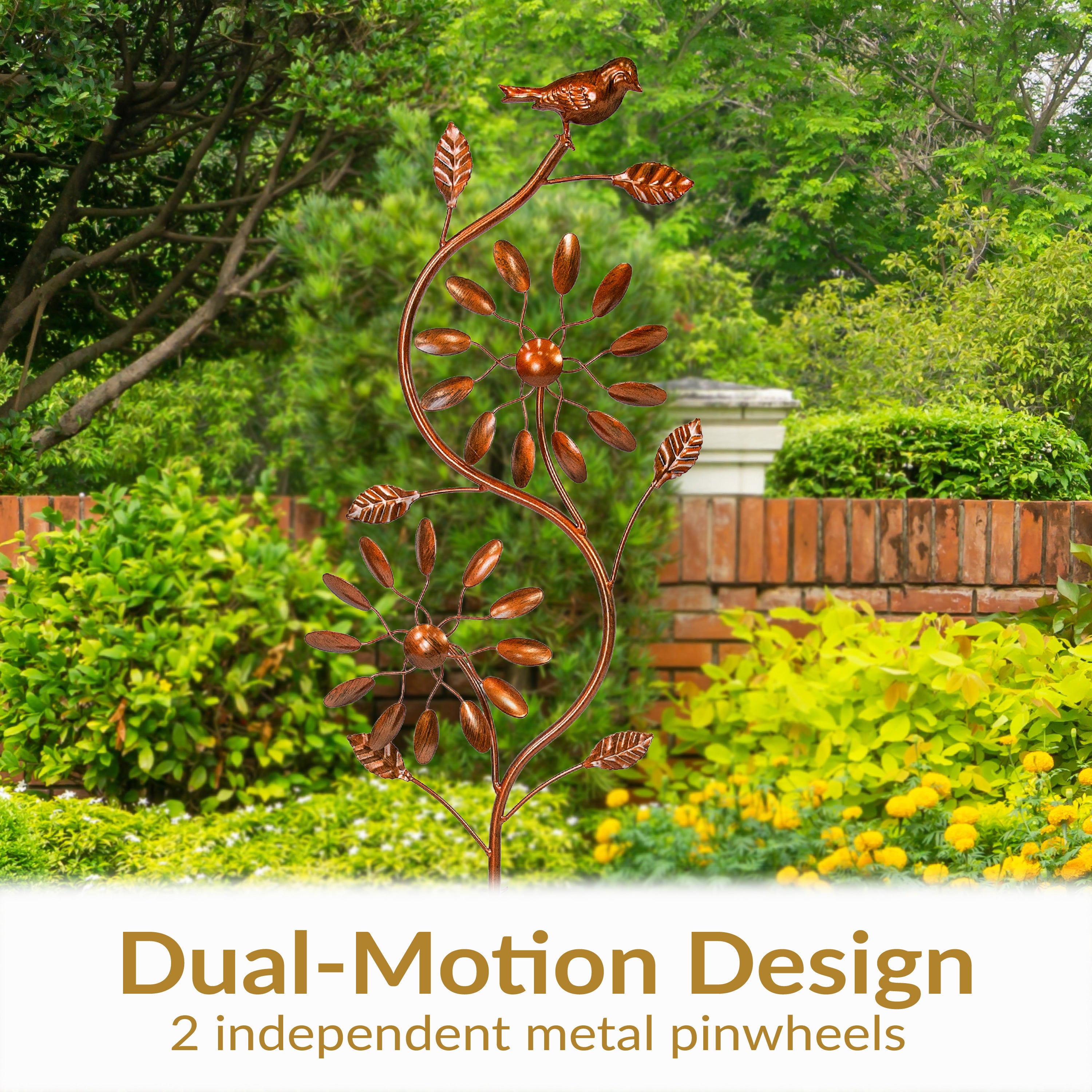 Sunnydaze Twirling Twigs Metal Wind Spinner - 48 Inch Outdoor Garden Decor, Windmill Spinner for Yard, Patio, Lawn - Durable Weather-Resistant Metal Wind Spinner for Home & Garden Decoration