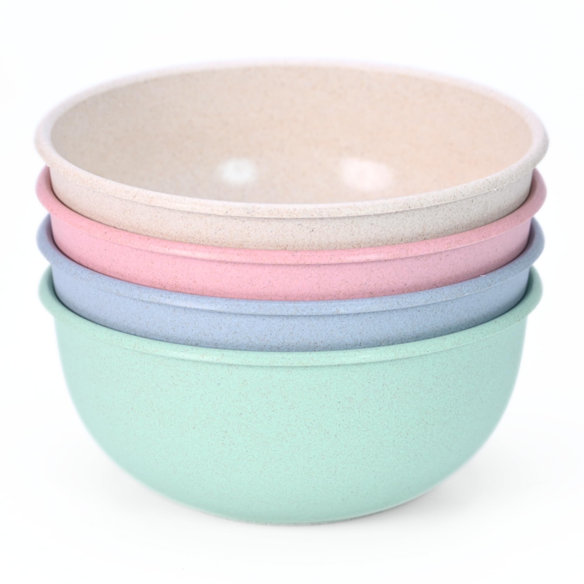 Eco-Friendly Frosty Mixing Bowl Set of 4 - Microwave Safe Serving Bowls Made with Rice Husk & Bamboo Fibers - 1800ml Multi-Light Bowls for Baking, Cooking & Food Prep | Perfect for Kitchens, Restaurants & Eco-Conscious Homes