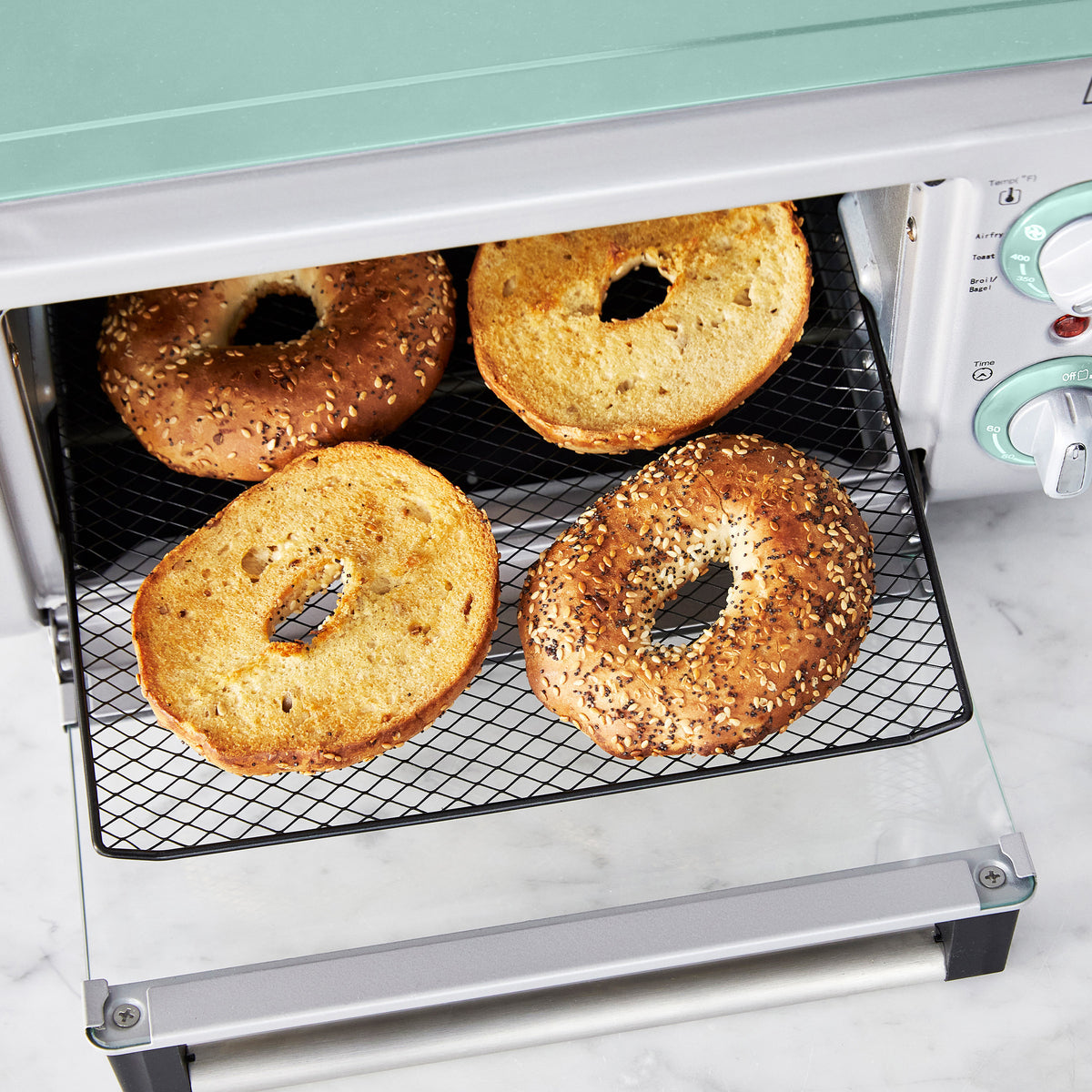 GreenLife Air Fryer Toaster Oven - 8-in-1 Countertop Convection Oven with Bake, Broil, Toast & Dehydrate Functions | Turquoise | Perfect for Small Kitchens, Dorms & Healthy Cooking