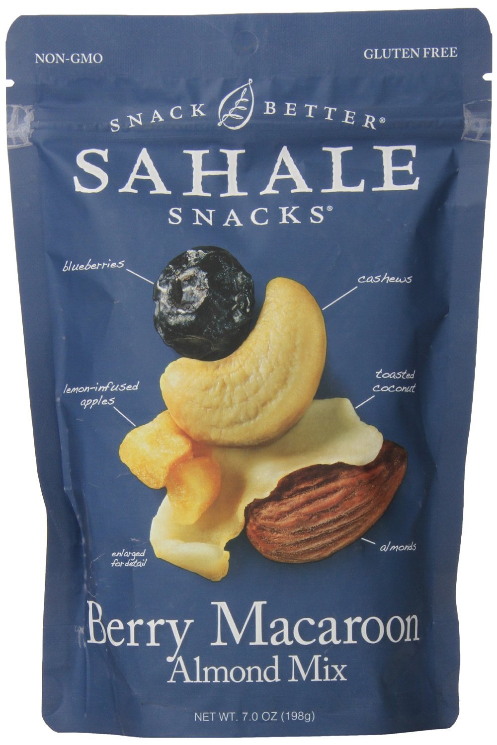 Sahale Snacks Almond Mix with Berries & Coconut - Berry Macaroon Flavor, 7-Ounce Bags (Pack of 4) | Healthy Snack for Hiking, Travel & Office | Gluten-Free Nut Blend for Energy Boost