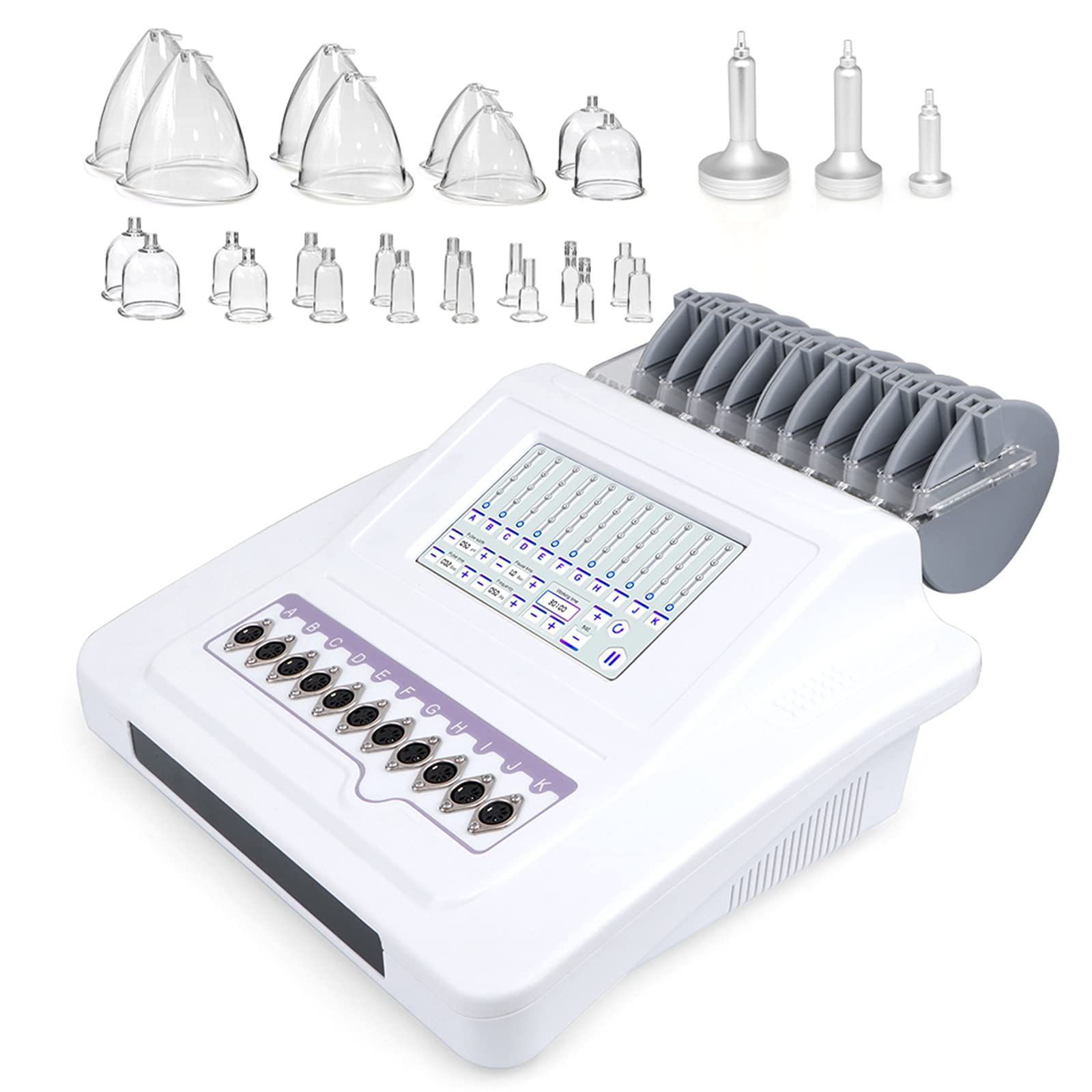 Elitzia ET3000 EMS Vacuum Cupping Massage Machine - 24 Cups & 3 Pumps for Pain Relief, Cellulite Reduction & Skin Rejuvenation | Professional Therapy for Back Pain, Muscle Relaxation & Beauty Treatments at Home