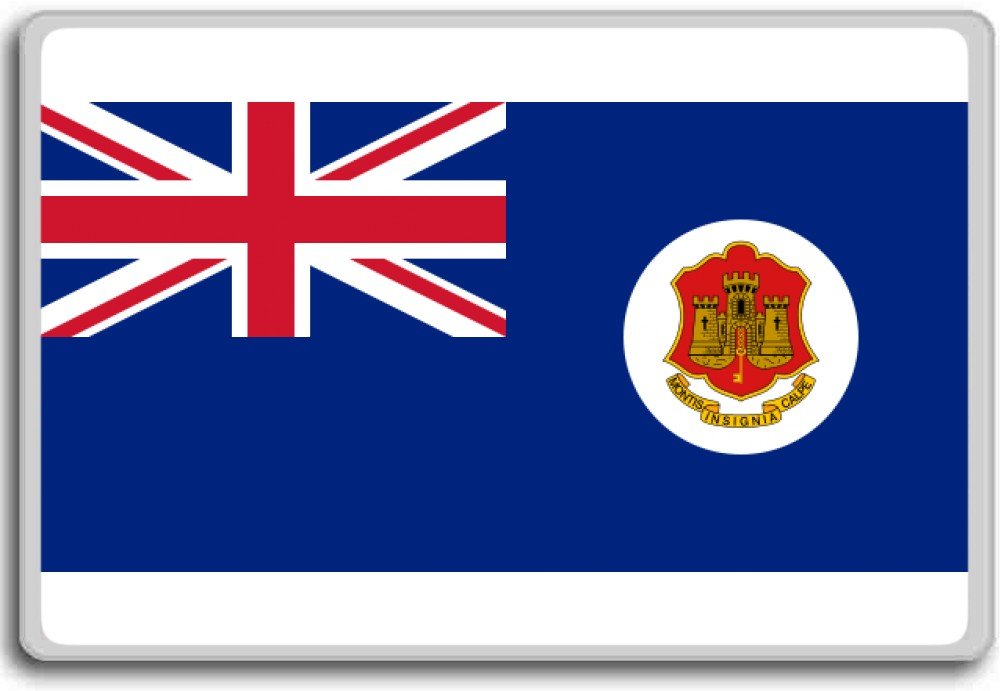 Gibraltar Government Ensign Flag Fridge Magnet - Historic British Empire & Overseas Territories Collectible Souvenir - Perfect for Home Decor, Office Display & Travel Memorabilia