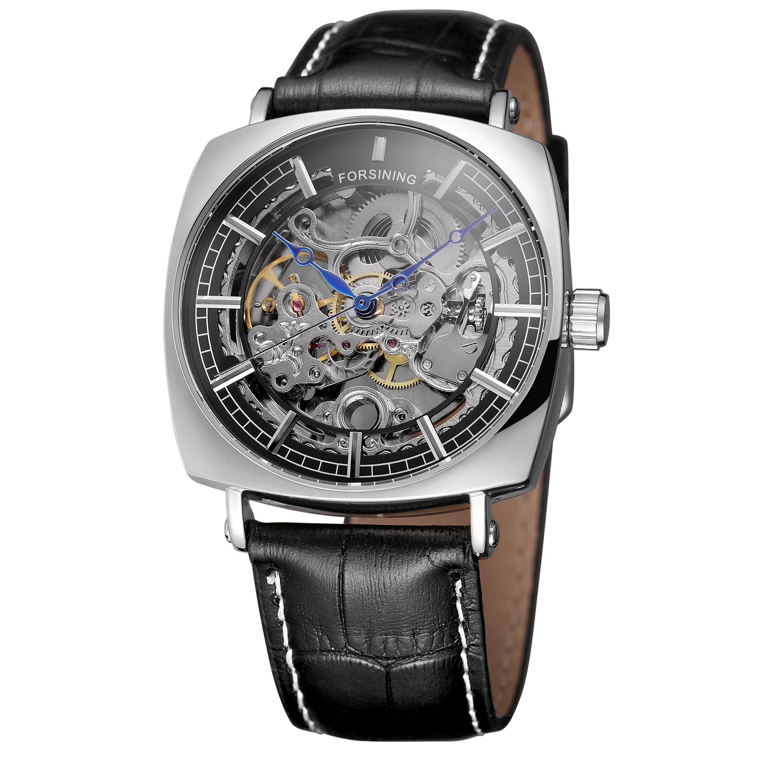 FORSINING Men's Luxury Skeleton Automatic Watch - Leather Strap for Business & Formal Occasions