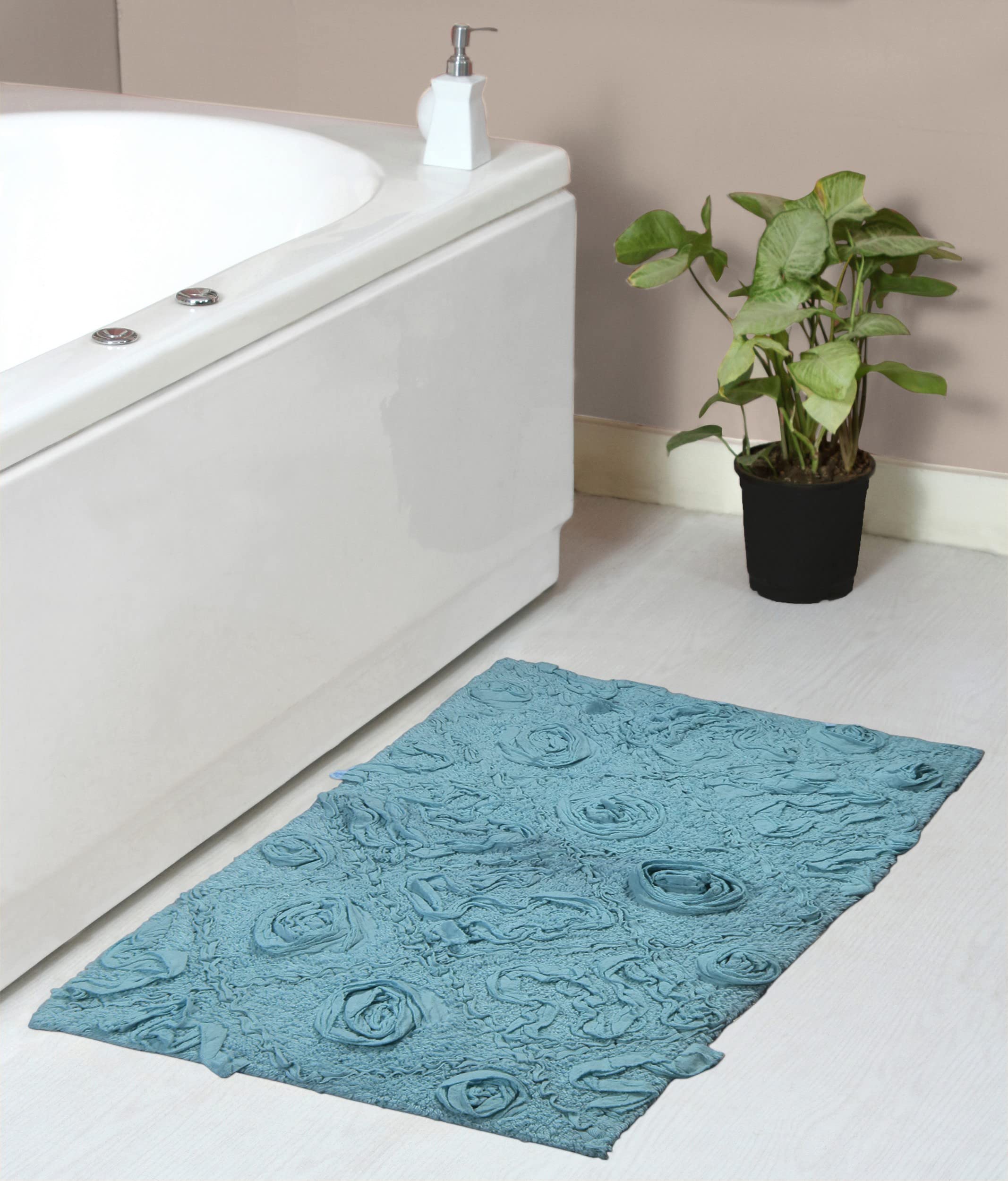 Home Weavers Modesto 100% Cotton Bath Rug Set - Ultra Soft & Absorbent Non-Slip Bathroom Mat, Washable Kitchen Floor Rug (21