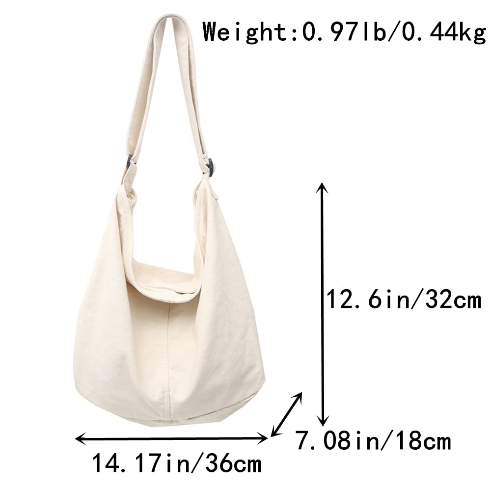 Stylish Large Canvas Crossbody Handbag for Women - Casual Shoulder Bag & Hobo Tote Purse (Black) | Perfect for Work, Travel & Everyday Use