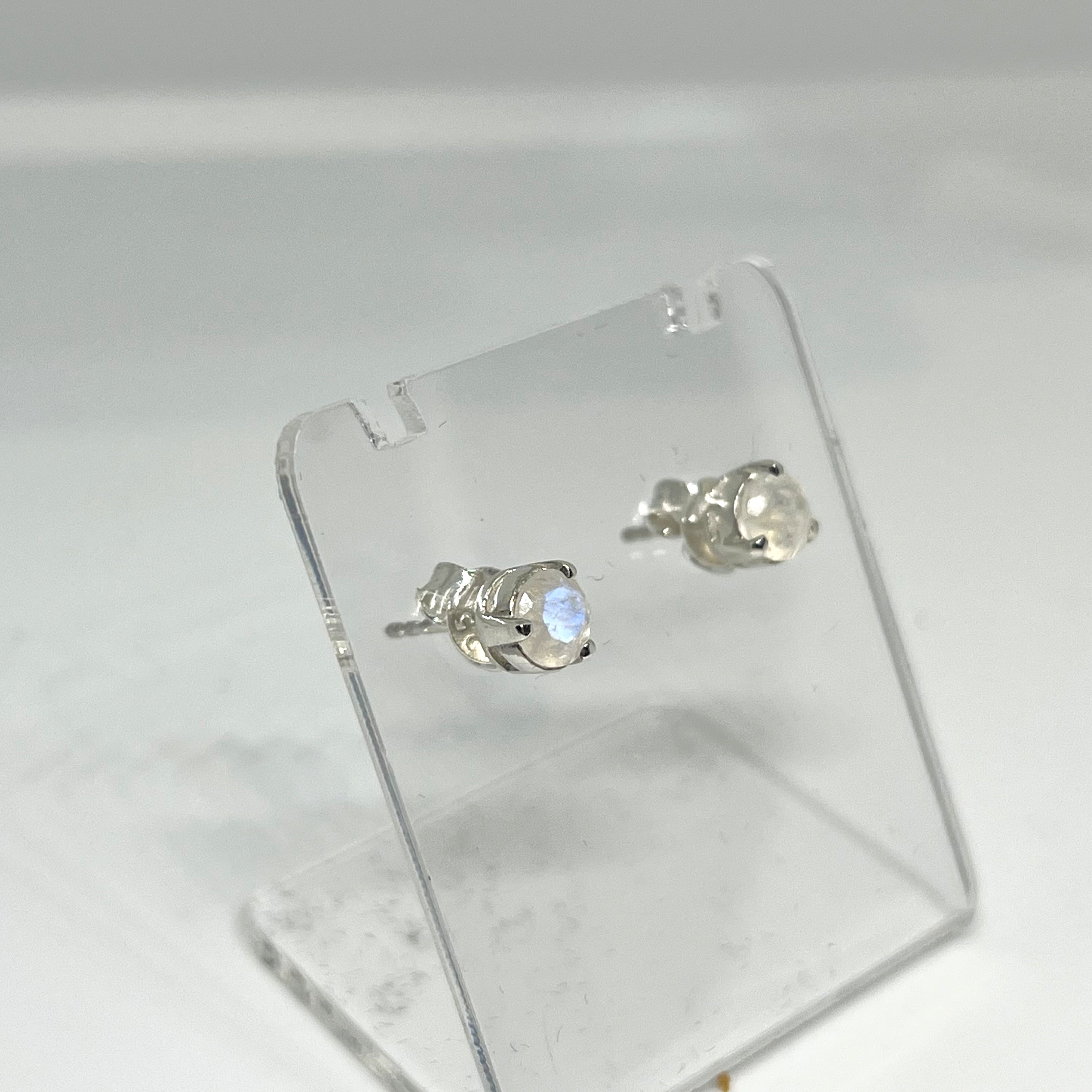 5mm Round Faceted Gemstone Stud Earrings - 3 Prong Set (PSE005) | Elegant & Durable for Daily Wear, Parties & Gifts