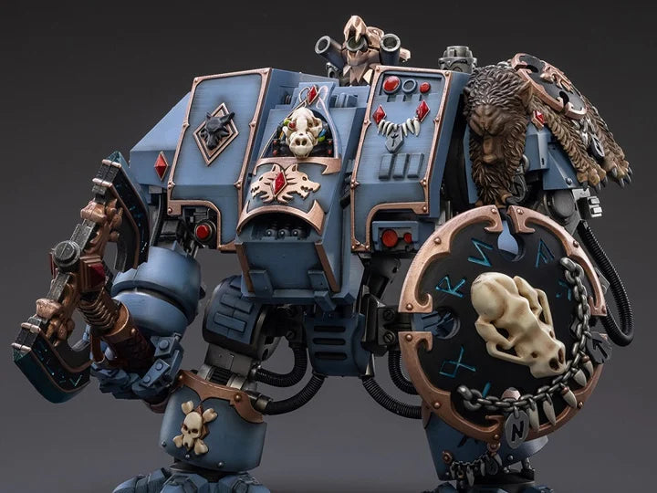 Warhammer 40K Space Wolves Venerable Dreadnought Brother Hvor 1/18 Scale Collectible Figure - Perfect for Tabletop Gaming, Warhammer 40K Displays & Miniature Collections