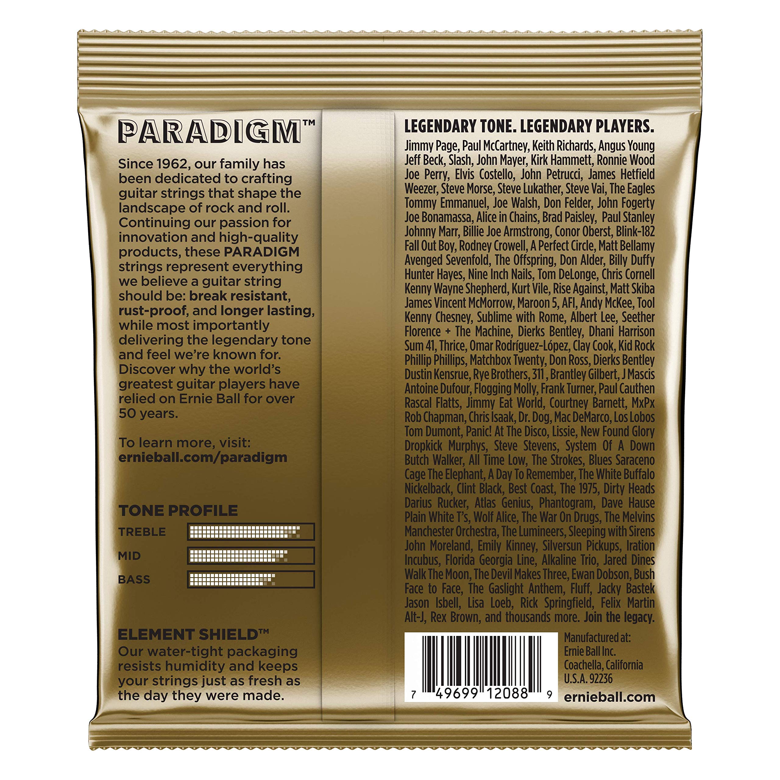 3 Pack Ernie Ball 2088 Paradigm 80/20 Bronze Acoustic Guitar Strings Light 11-52 - Durable & Bright Tone for Folk, Blues & Country Music