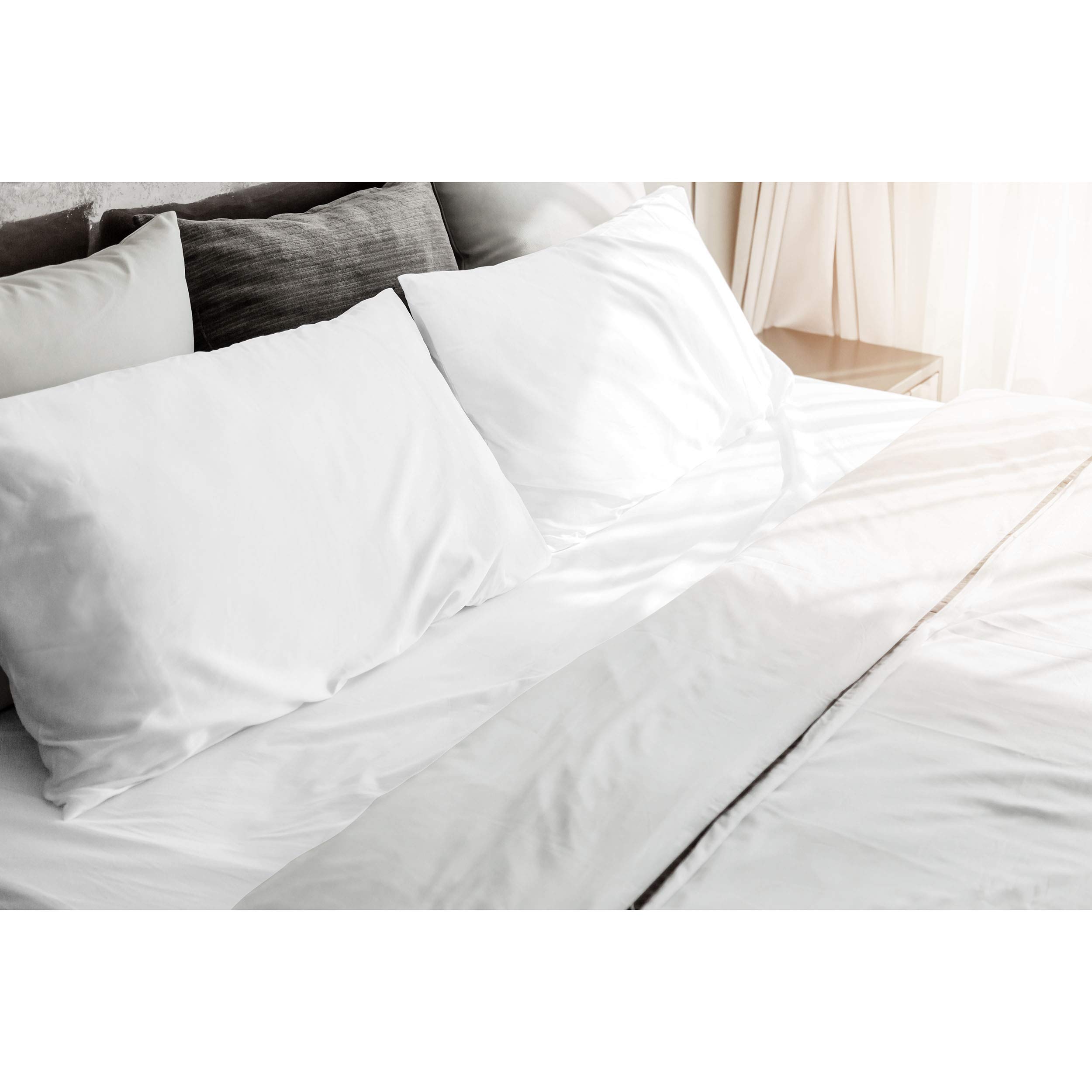 Simply The Best 620 Thread Count 100% Cotton 6-Piece King Sheet Set - Includes Fitted Sheet, Flat Sheet & 4 Pillowcases - Ultra Soft & Breathable White Bed Sheets for Luxurious Comfort - Perfect for Master Bedrooms, Guest Rooms & Hotels