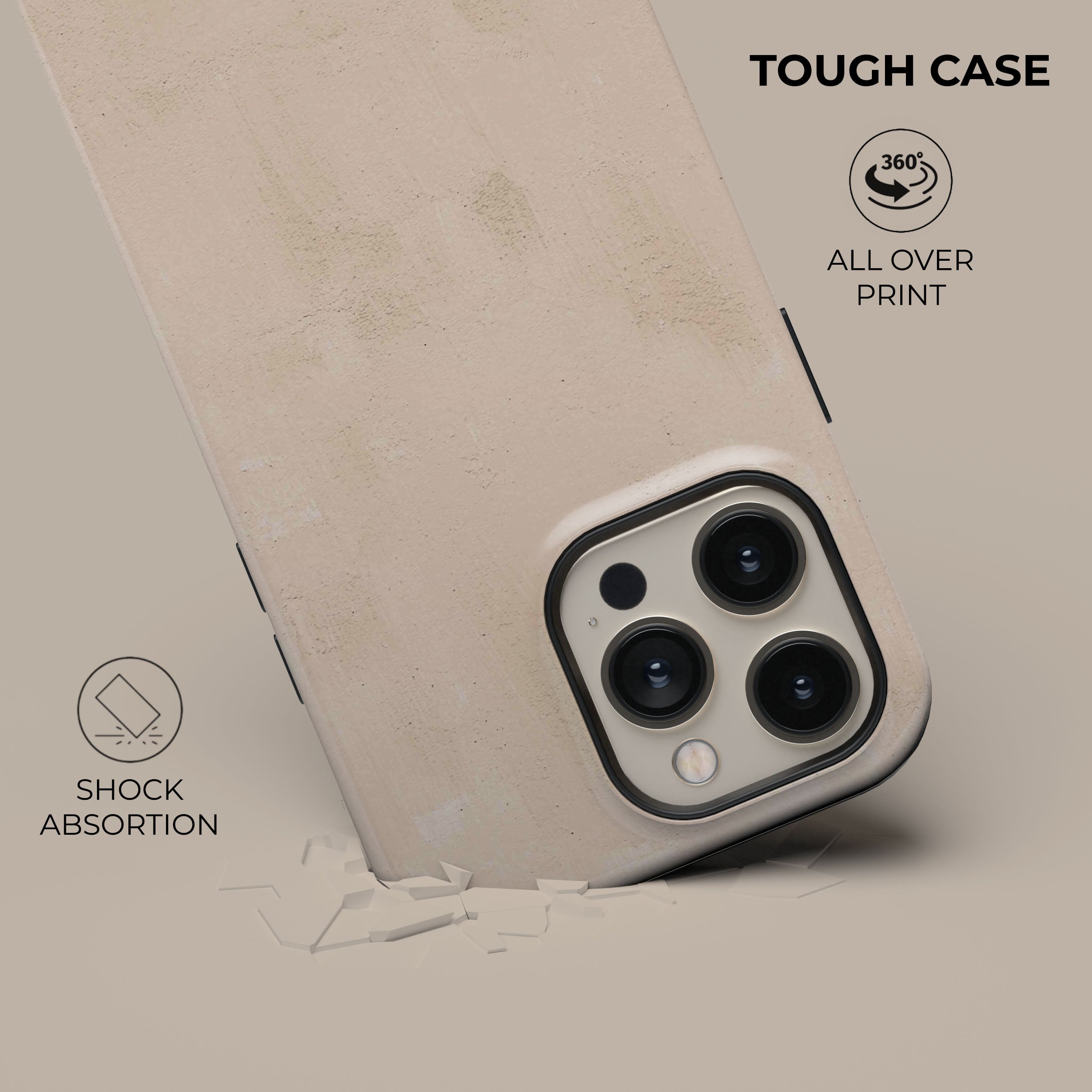 Rose Beige Clay Phone Case for iPhone 14 Pro Max - Shockproof & Slim Protective Cover with Grip, Perfect for Everyday Use, Travel & Outdoor Activities