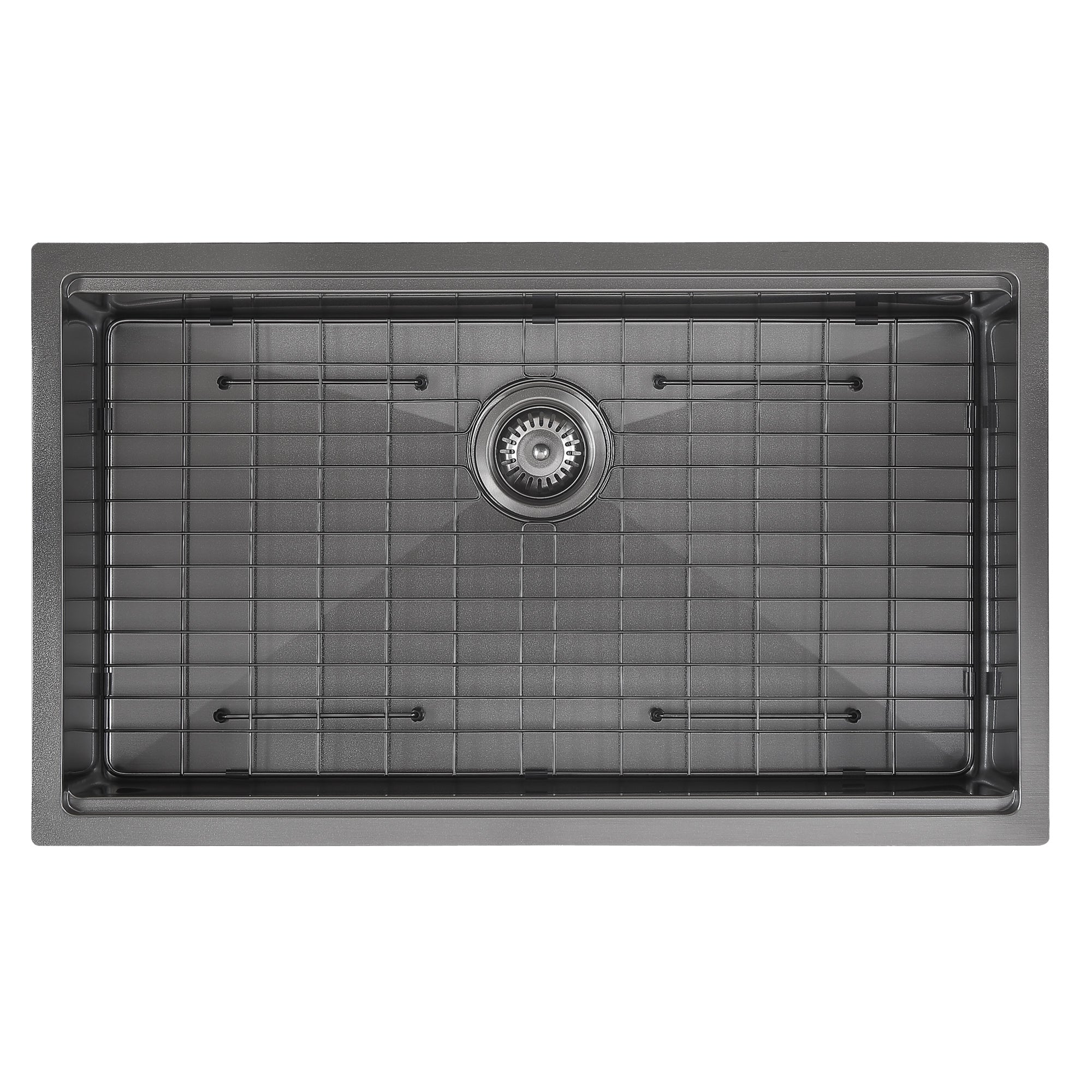 Ancona 32-Inch Single Bowl Undermount Kitchen Sink with Grid & Roll-Up Mat - Black PVD Nano Coating for Stainless Steel | Durable & Stylish for Modern Kitchens, Perfect for Cooking & Cleaning