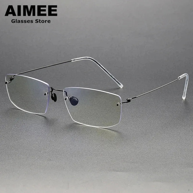 Aimee Women's Rimless Square Titanium Eyeglasses 2269 - Lightweight & Durable Titanium Frame for Reading, Computer Work & Fashion - Perfect for Office, Daily Wear & Gift Giving
