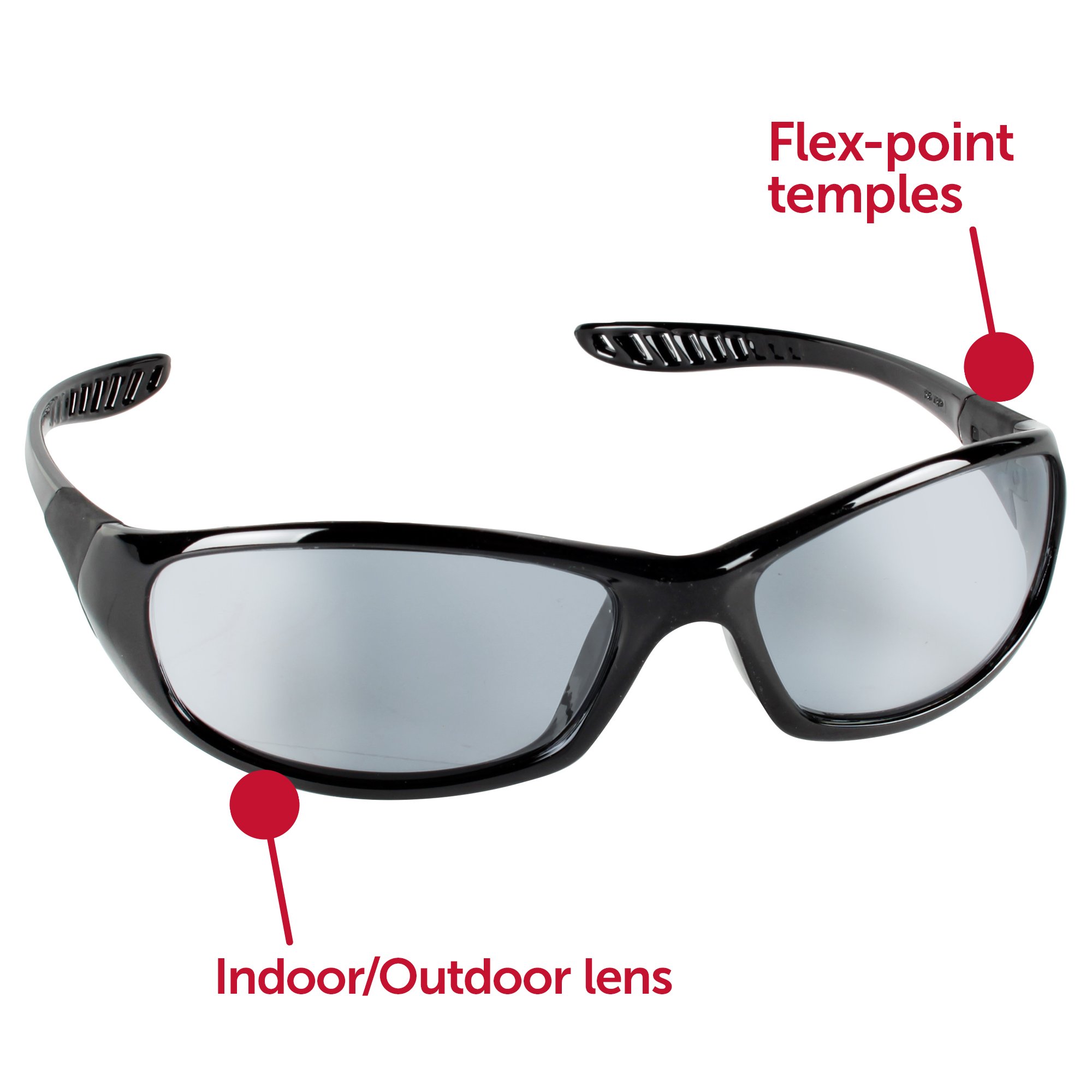 KleenGuard V40 Hellraiser Safety Glasses (25716) - ANSI Z87.1 Certified, Clear Anti-Fog Lens with Black Frame, 12 Pairs/Case - Ideal for Construction, Woodworking & Lab Safety