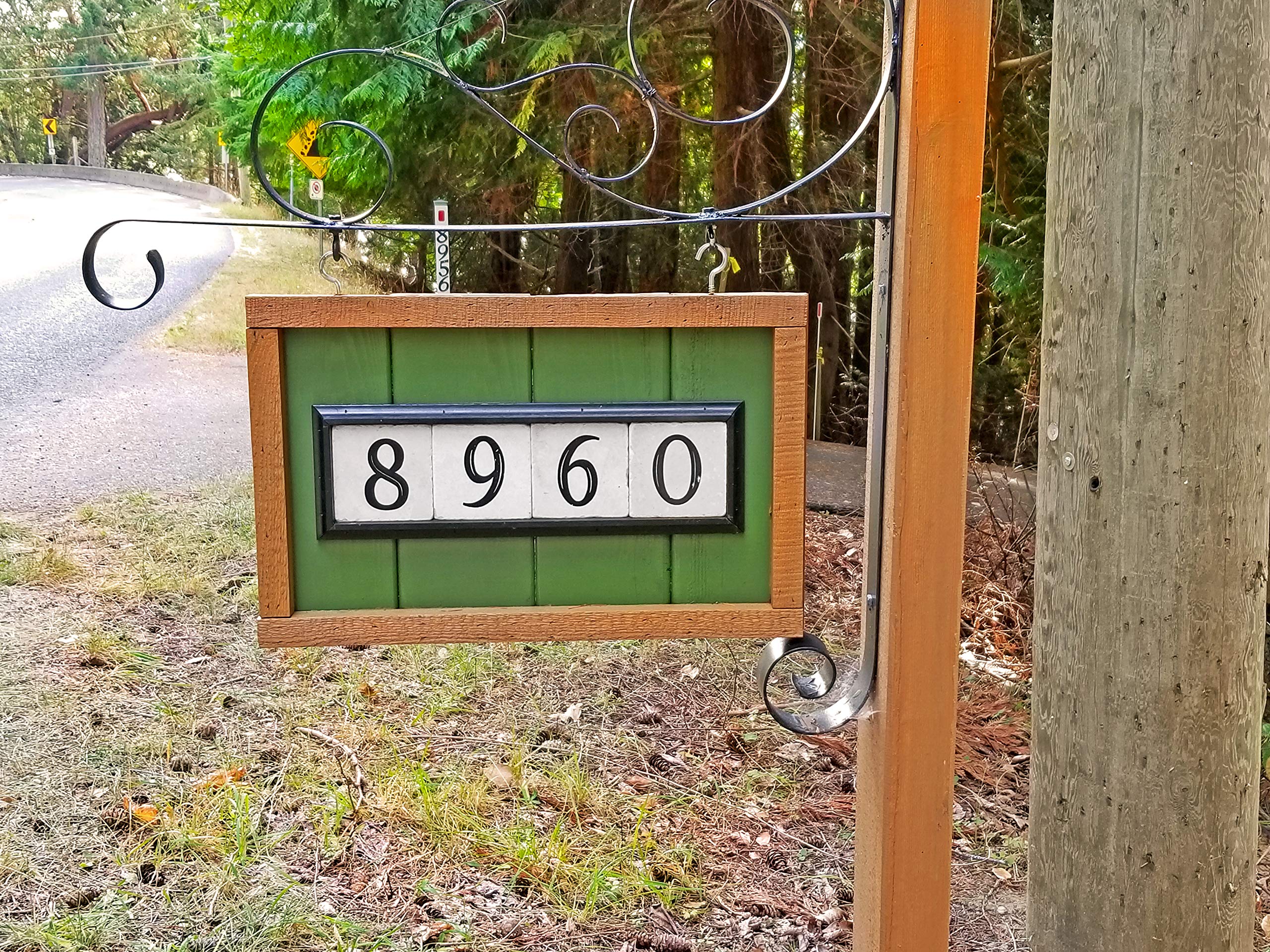 Premium Marble Tile House Numbers for Outdoor Address Plaque - 4