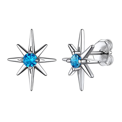 earrings-12. December(Created Blue Topaz)