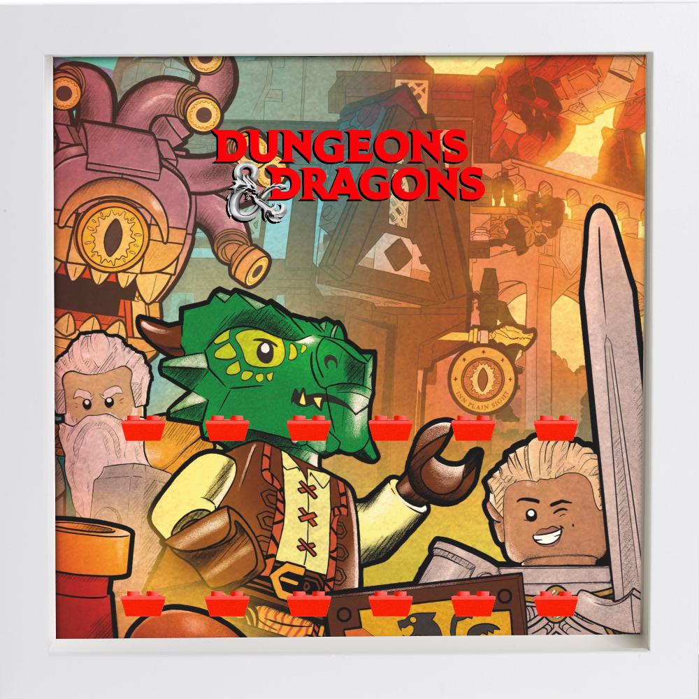 Lego® Dungeons & Dragons Minifigures Display Frame - Comic Book Style Collectible Showcase for Tabletop RPG Gaming & Home Decor