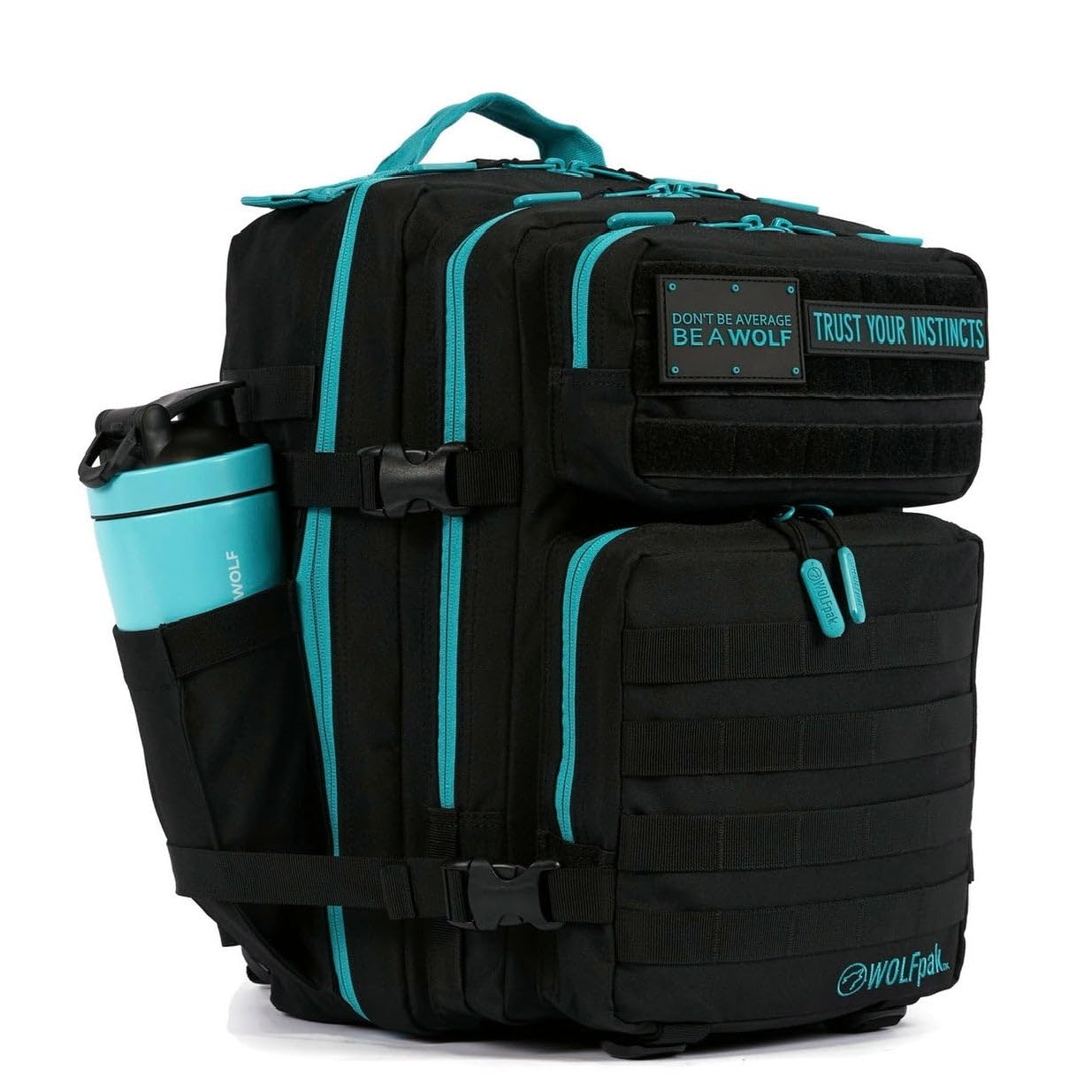 WOLFpak 35L Waterproof Hiking Backpack - Fierce Aqua Outdoor Gear for Camping, Travel & Work | Durable Daypack with Laptop Sleeve