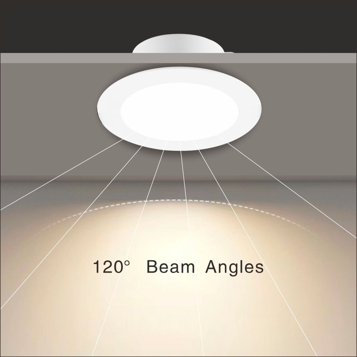 10-Pack 90mm LED Downlight Kit - 10W Non-Dimmable, 3 Color in 1 (Warm White/Cool White/Daylight) - Recessed Ceiling Lights for Home, Kitchen, Bathroom & Office Lighting