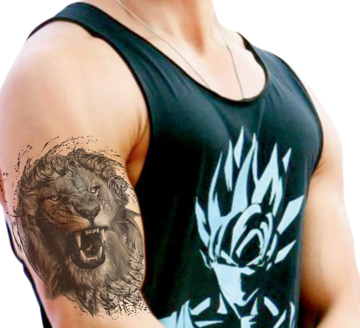 Waterproof Temporary Tattoo Stickers for Men & Women - 3D Realistic Flowers, Butterflies, Stars, Angels, Wolves & Armband Designs (21x15cm) | Perfect for Parties, Festivals, Cosplay & Body Art
