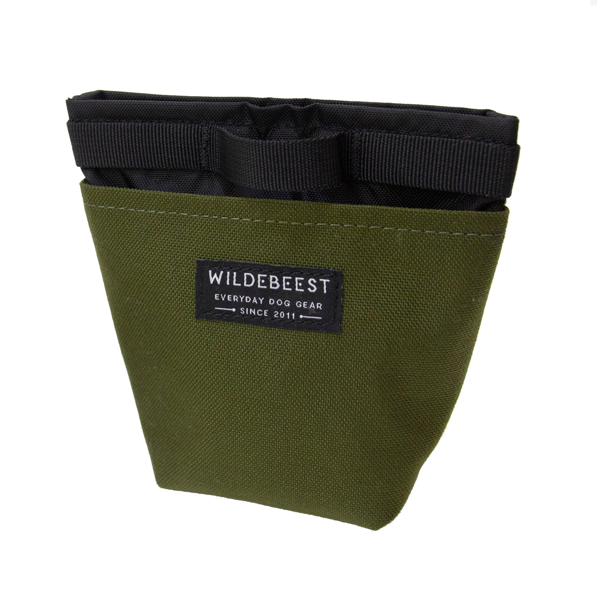 Premium Wildebeest Dog Treat Pouch - Magnetic Closure Training Bag with 2 Waterproof Compartments, Detachable Waist Strap & Belt Clip - Ideal for Dog Walking, Hiking, and Outdoor Adventures