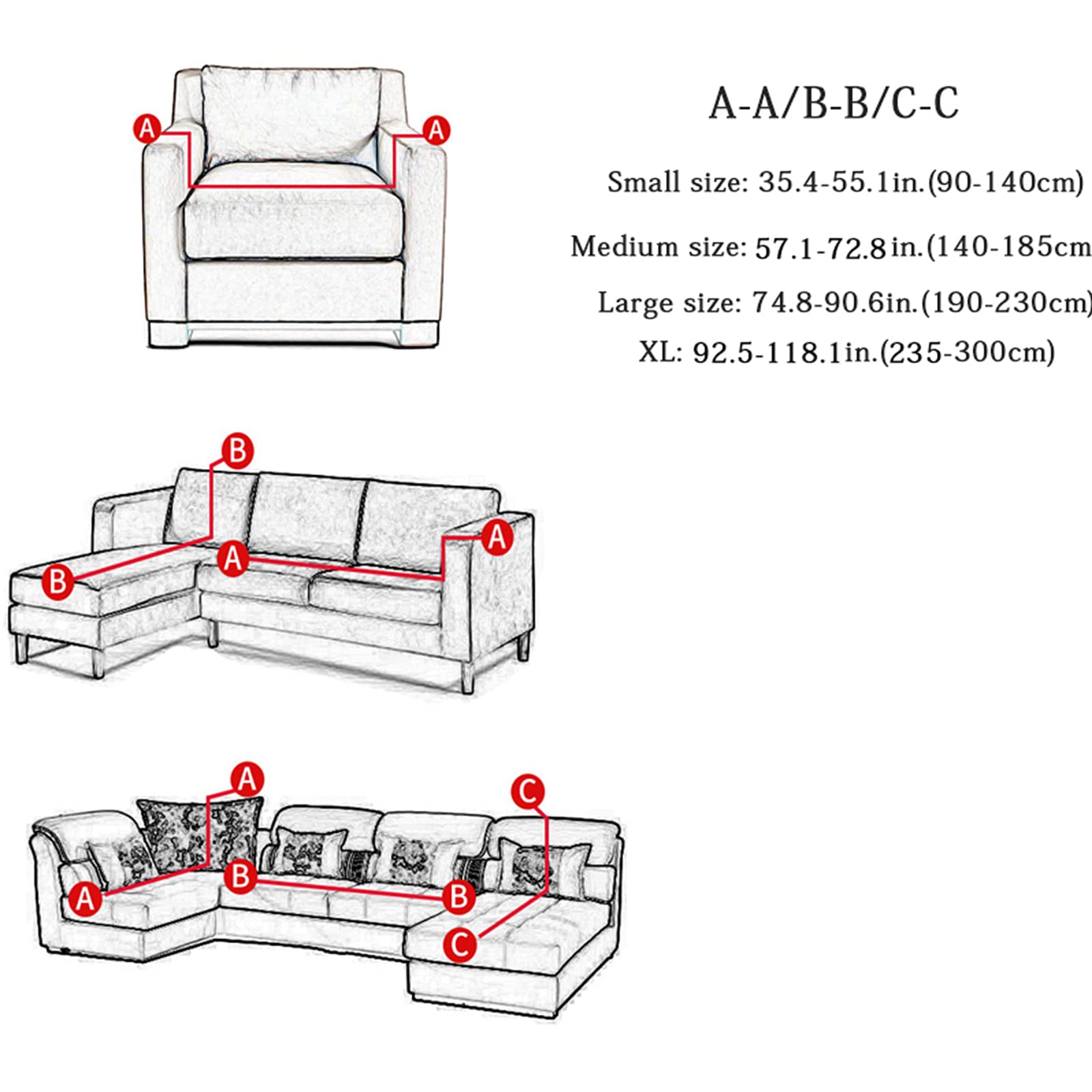 L-Shaped Sectional Sofa Cover - Durable 2, 3, 4 Seater Couch Slipcover - Thick Furniture Protector for Pets & Kids (Brown) | Perfect for Living Room, Family Room & Home Theater Seating