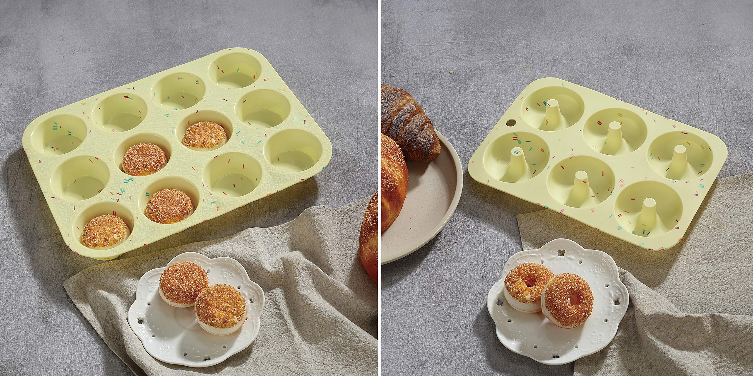 46PCS Silicone Bakeware Set - Non-Stick Cake Molds, Baking Pans & Cupcake Liners for Easy Baking | Perfect for Home Kitchen, Party Desserts & Holiday Treats
