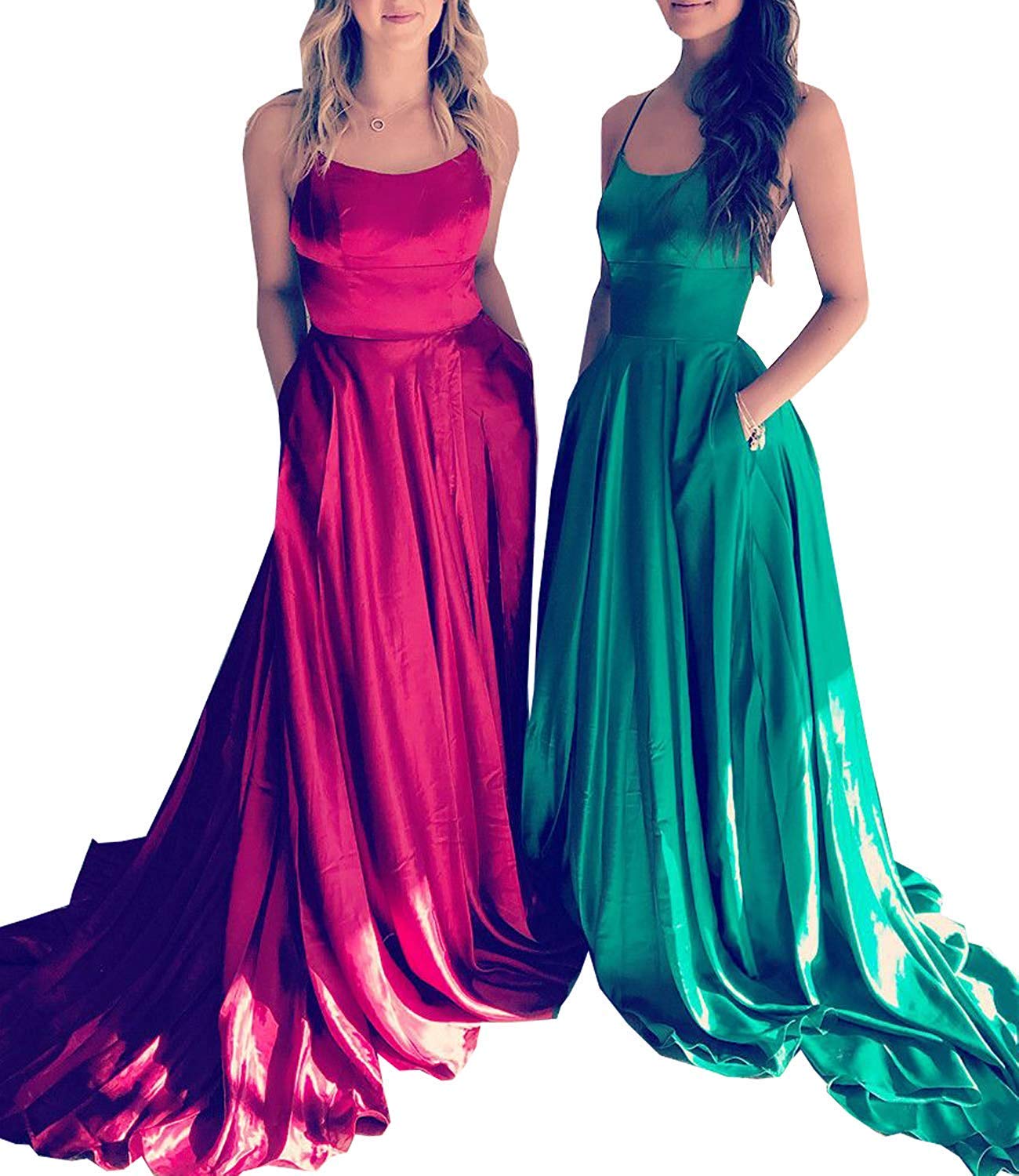 Elegant Strapless Side Split Formal Evening Gown with Pockets - Long Prom Dress for Women | Perfect for Homecoming, Wedding Guest & Black Tie Events