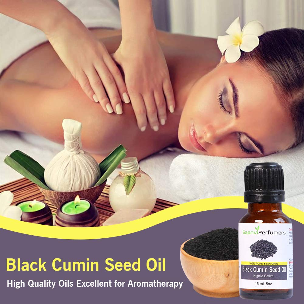 Pure Cold Pressed Black Cumin Seed Oil (Kalonji Oil) - 15ML Therapeutic Grade Carrier Oil for Aromatherapy, Massage, Skin & Hair Care | Natural Remedy for Dry Skin, Scalp Health & Relaxation