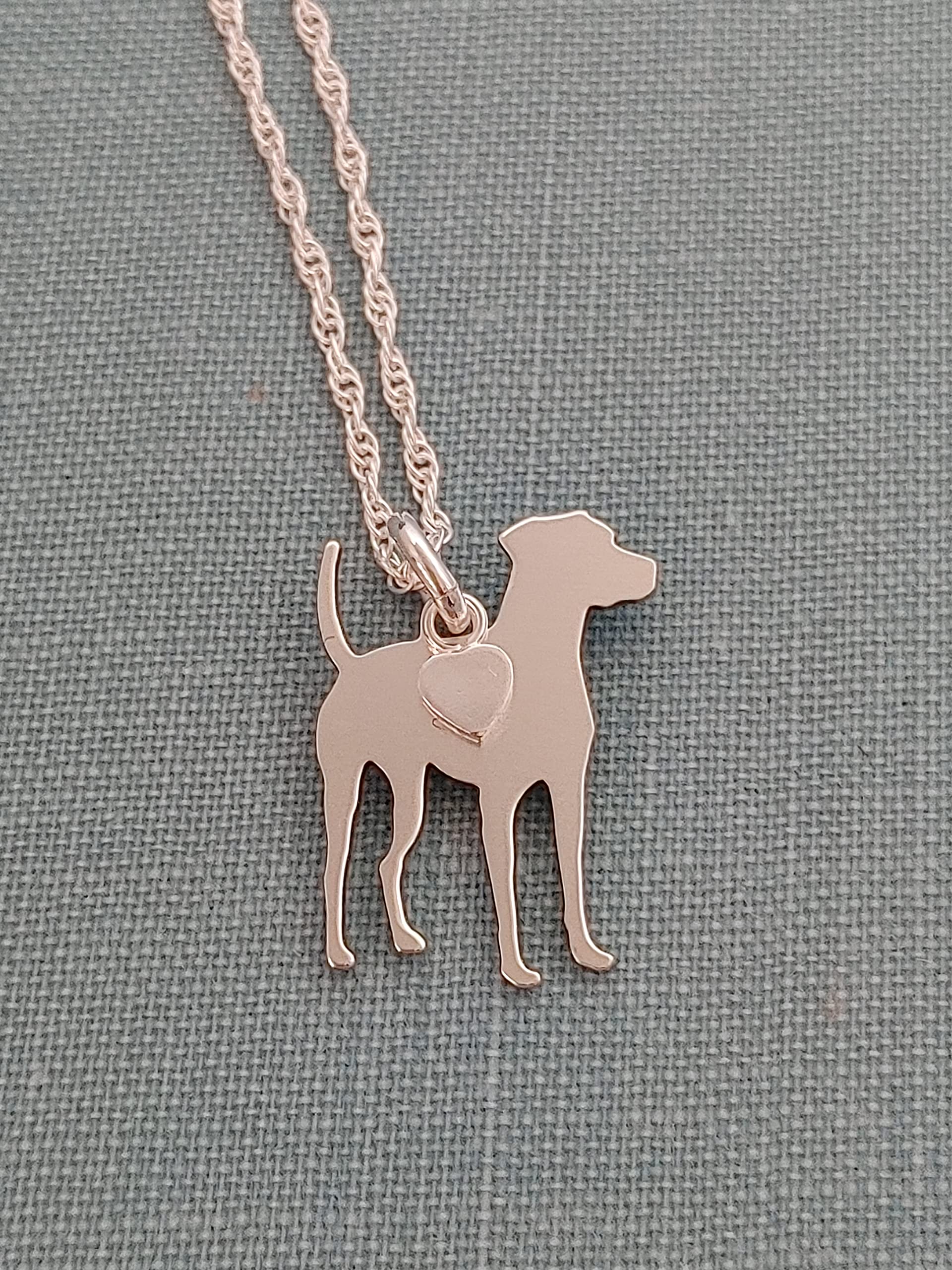 Sterling Silver Dog Charm Necklace for Pet Lovers - Catahoula Heart Pendant