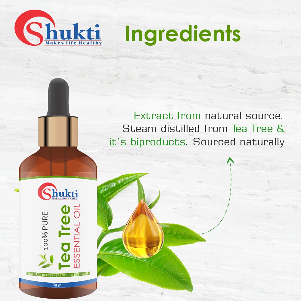 Pure Tea Tree Essential Oil for Skin, Hair, Acne & Dandruff Treatment - 30ml | Natural Remedy for Blemishes, Scalp Care & Face Cleansing | Perfect for Aromatherapy, DIY Beauty & First Aid