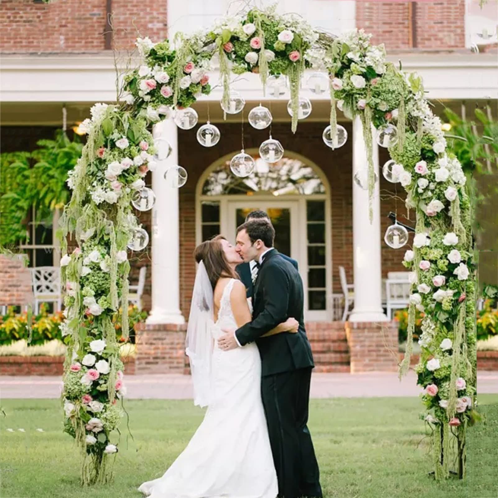 **Sturdy Metal Garden Arch - Weatherproof Outdoor Rose Arbor & Pergola for Climbing Vines, Flowers, Vegetables - Easy Assembly Wedding Flower Stand (Perfect for Backyard, Patio & Wedding Decor)**