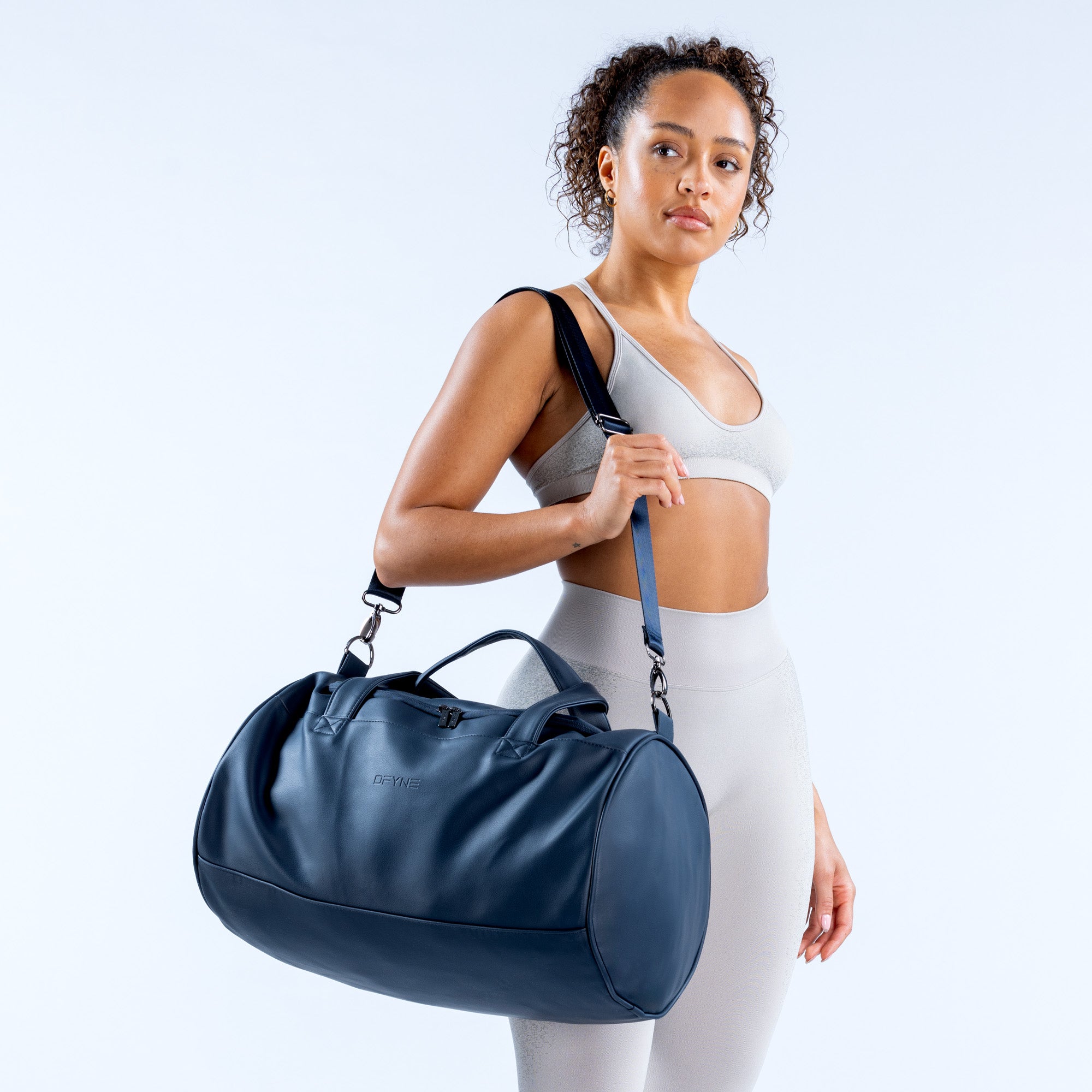 Dfyne Steel Blue Duffle Bag - Waterproof Travel Duffel with Wheels for Gym, Weekend Trips & Outdoor Adventures | Durable Carry-On Luggage for Men & Women