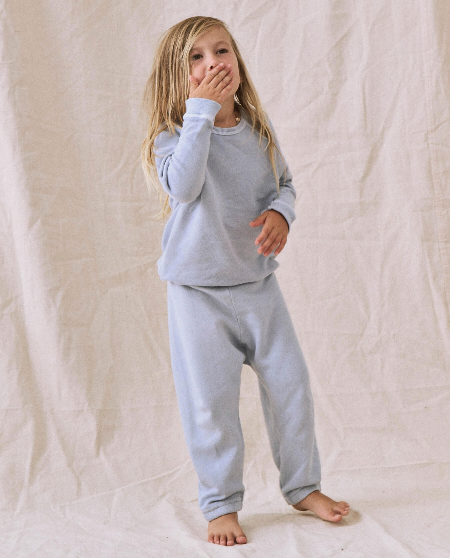 The Little Stadium Sweatpant - Soft Comfortable Joggers in Whisper Blue | Perfect for Lounge Wear, Yoga & Casual Outfits