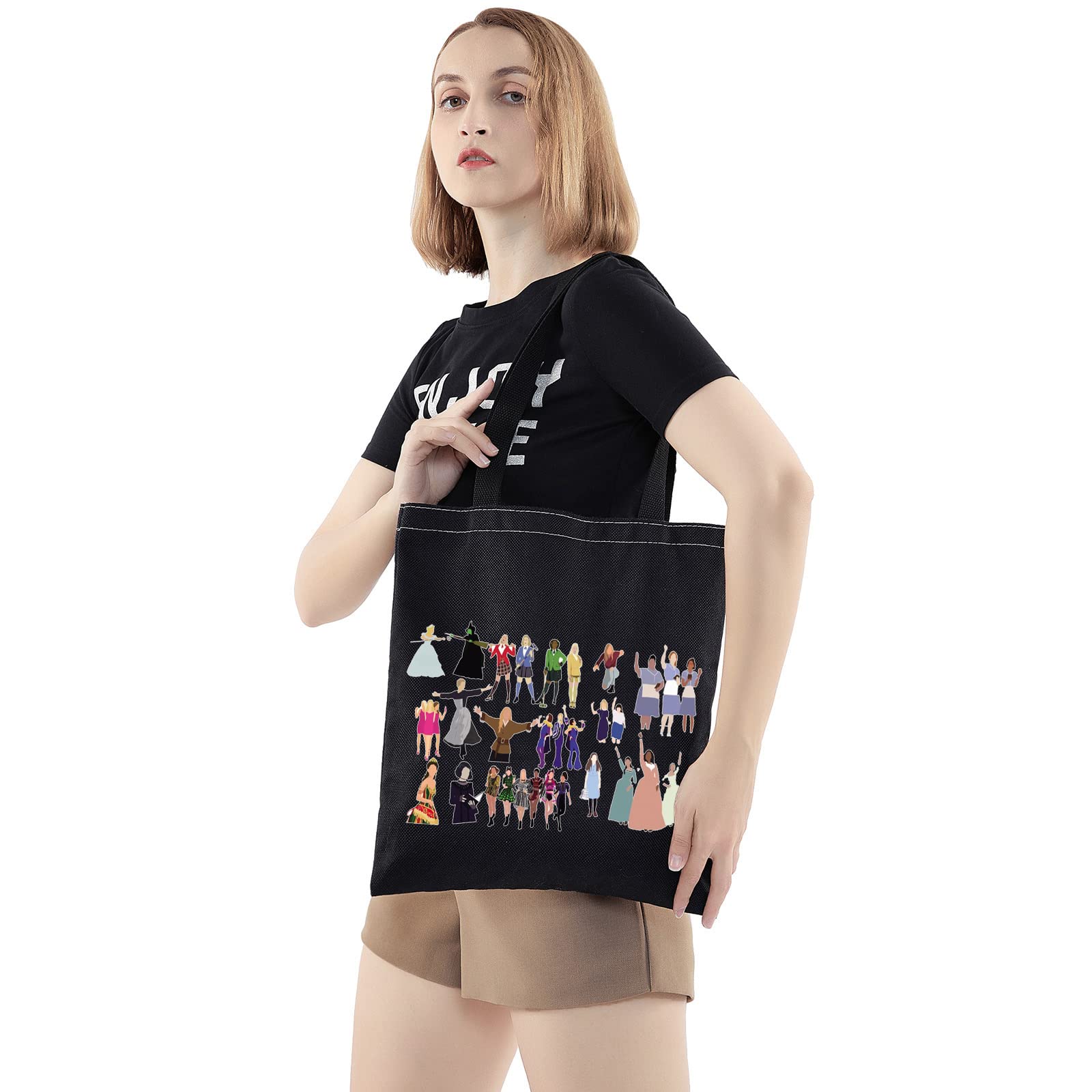 BWWKTOP Musical Character Canvas Tote Bag - Theater Lovers Gift, Broadway Show Merchandise for Women & Men - Perfect for Concerts, Shopping & Daily Use